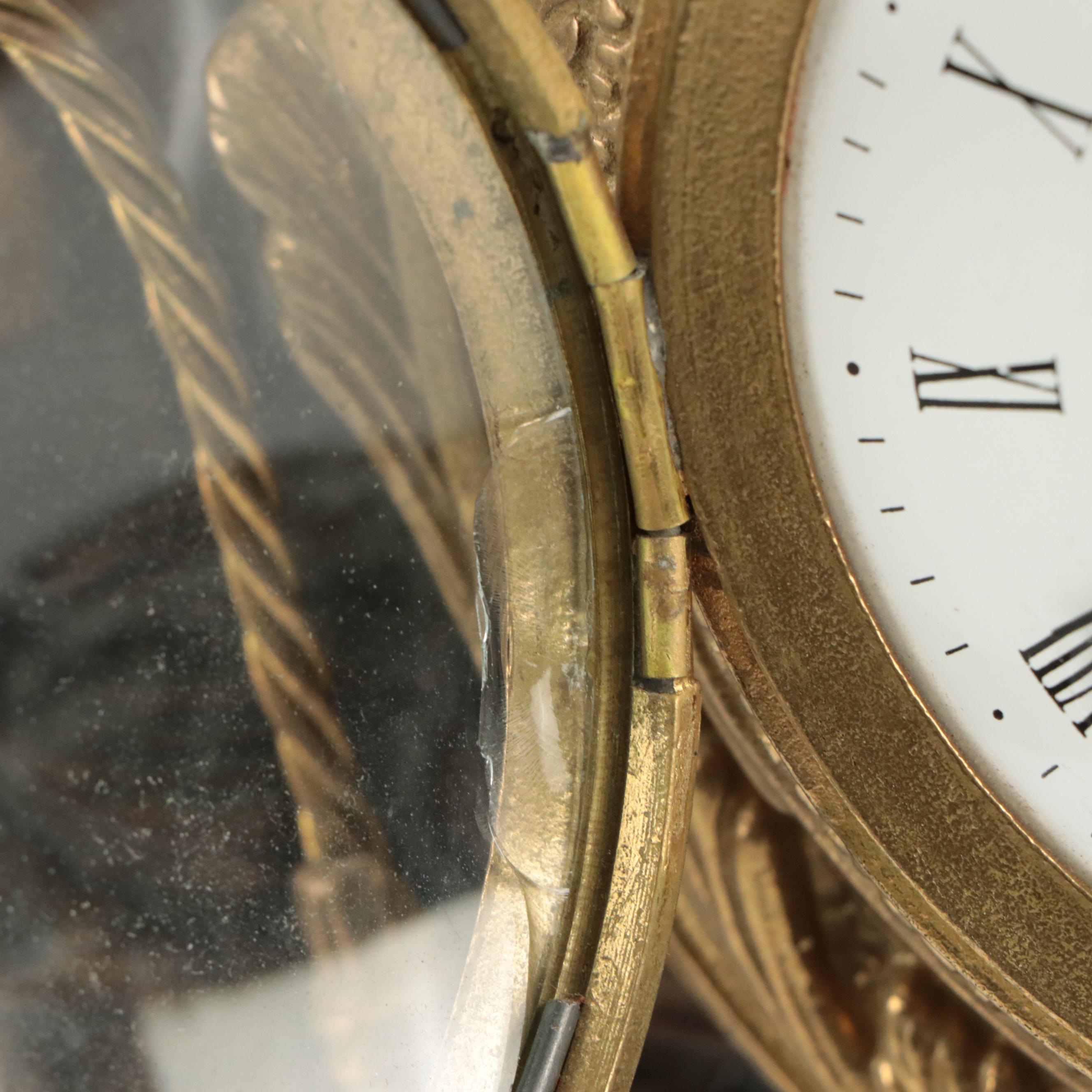 Imperial Neoclassical Style Bronze Cherub and Marble Mantel Clock