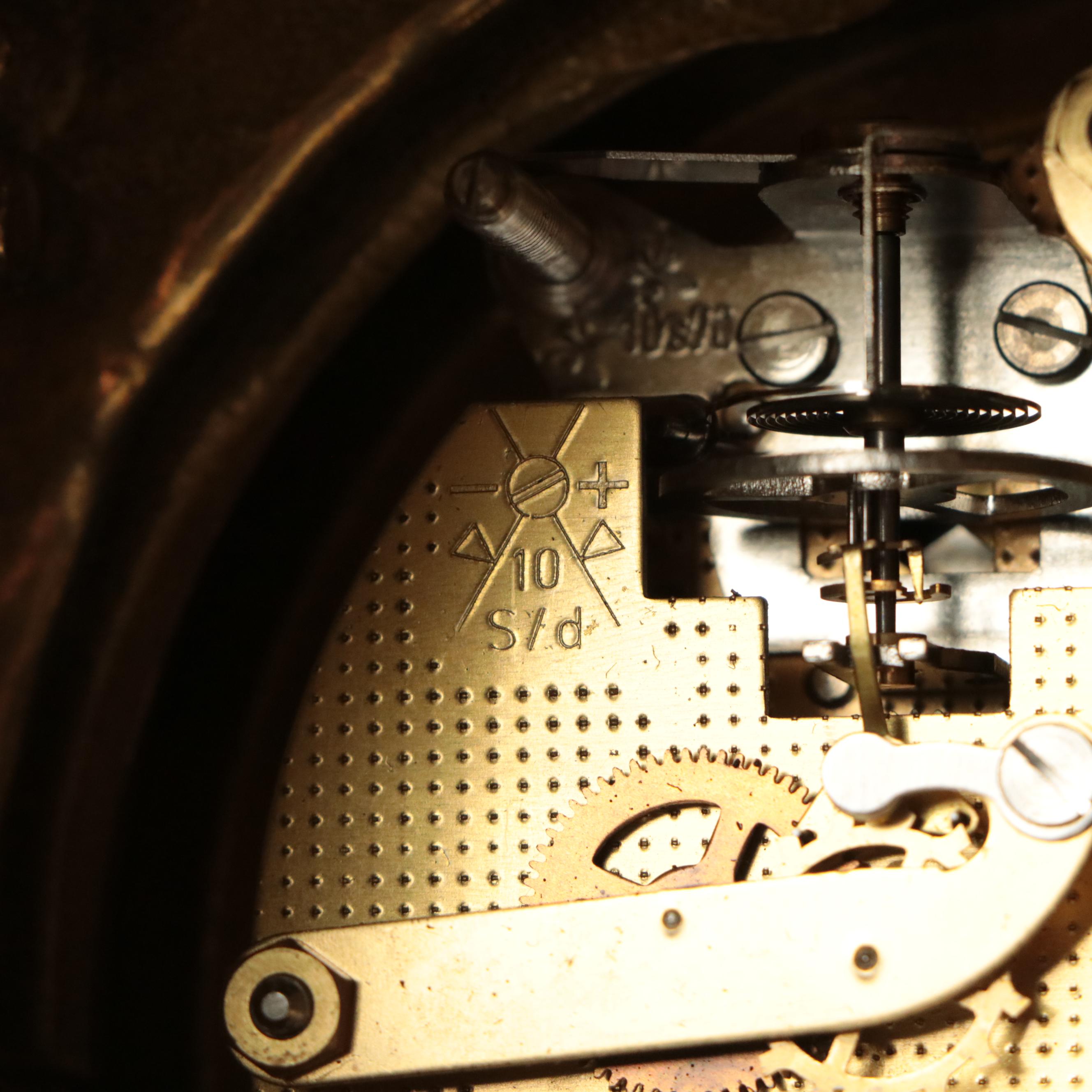 Imperial Neoclassical Style Bronze Cherub and Marble Mantel Clock