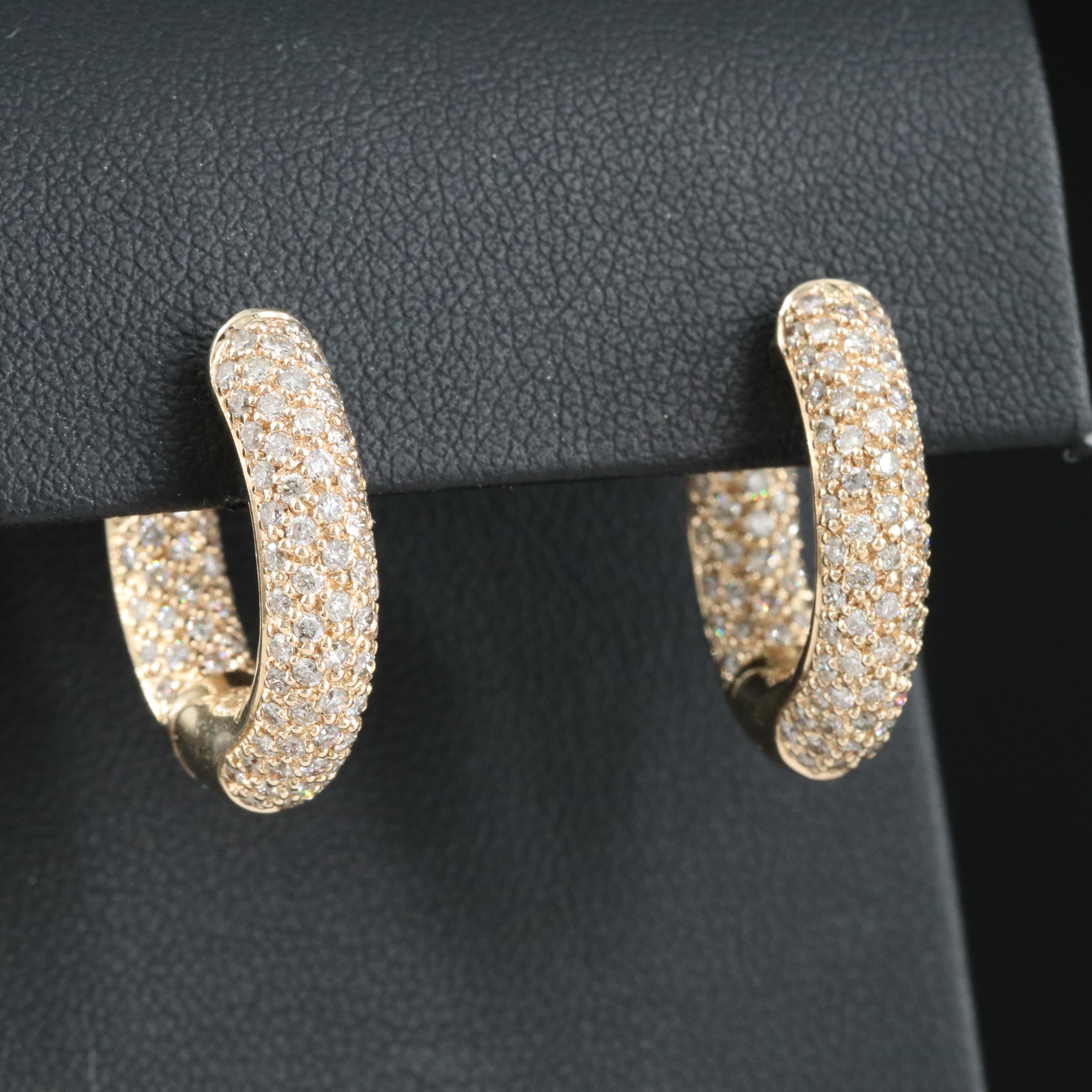 14K Inside Out 2.02 CTW Diamond Hoop Earrings