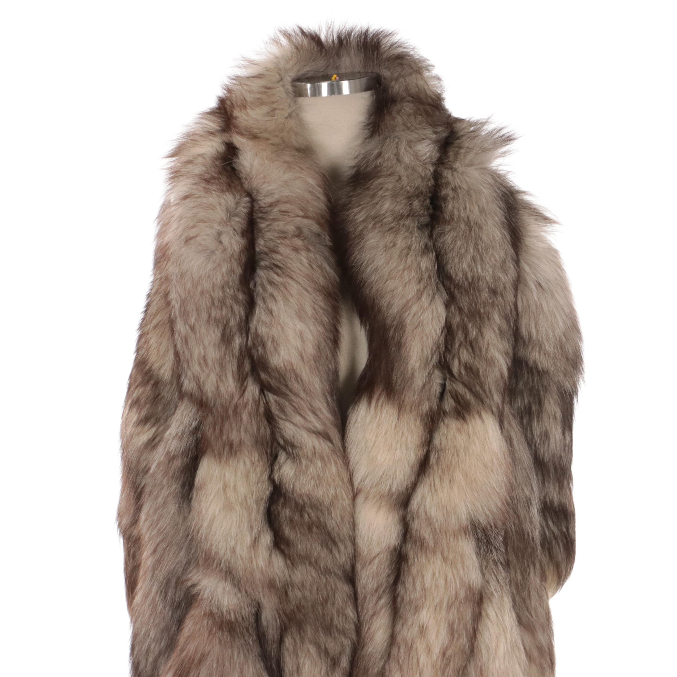 Crystal Fox Fur Boa Wrap with Tails
