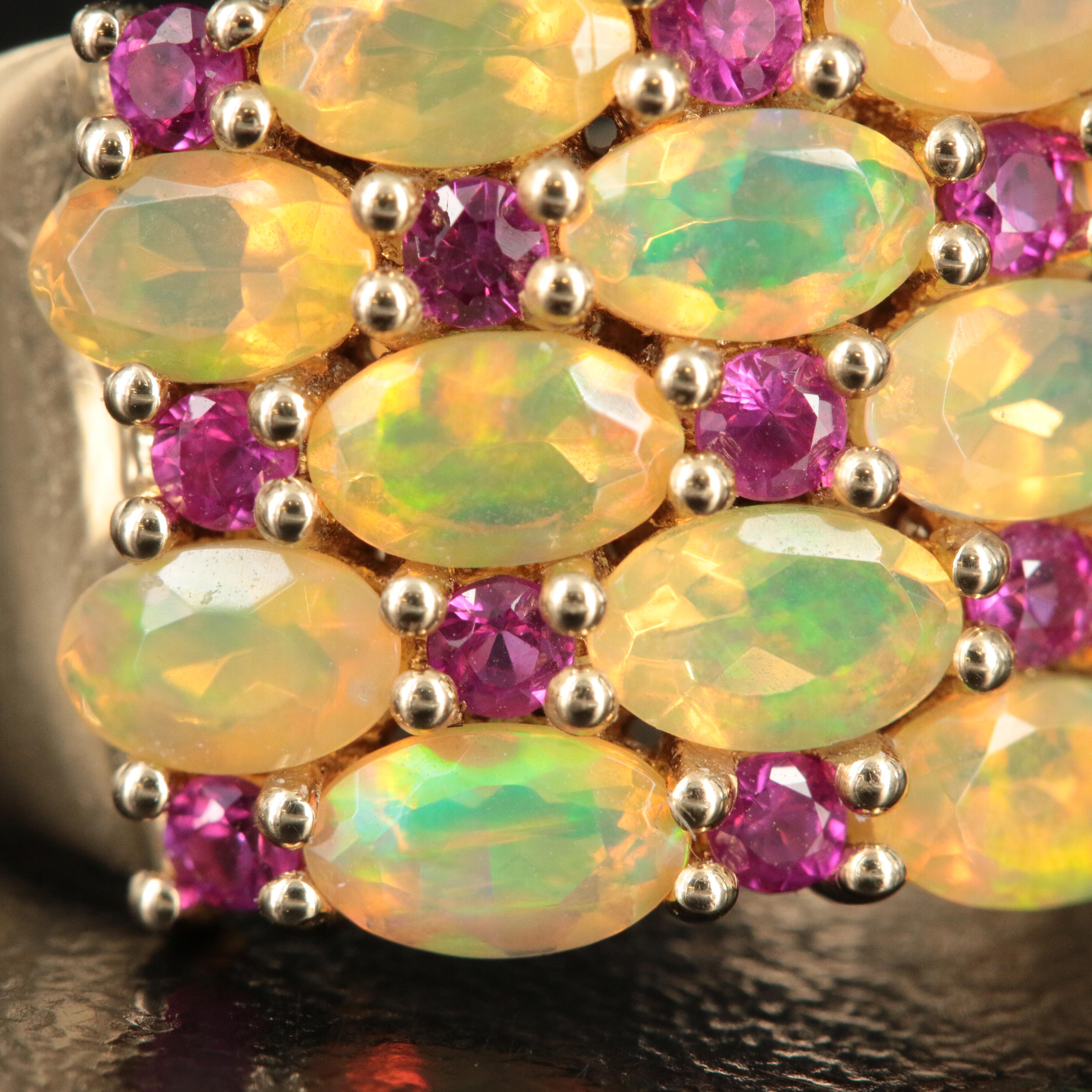 14K Opal and Ruby Ring