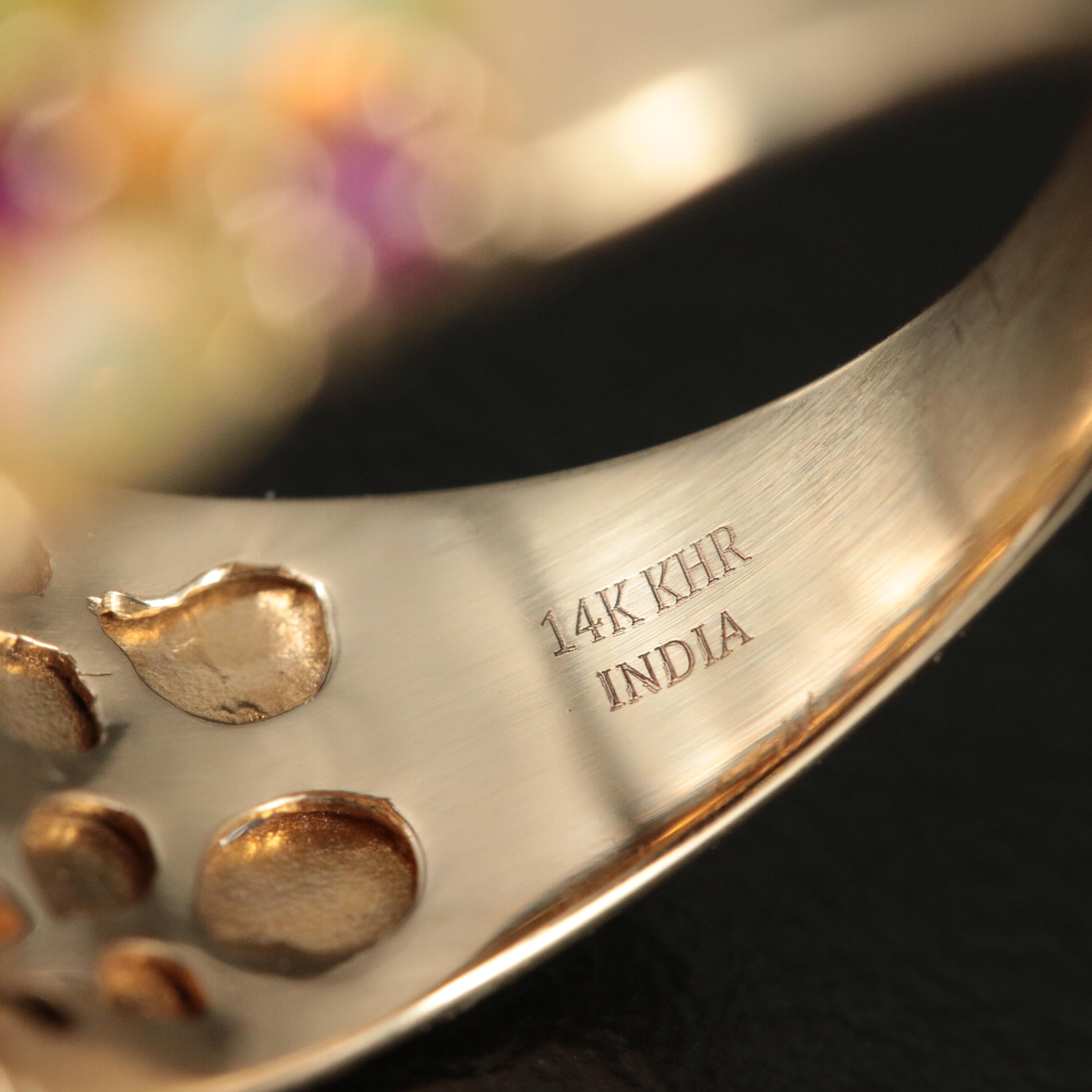 14K Opal and Ruby Ring