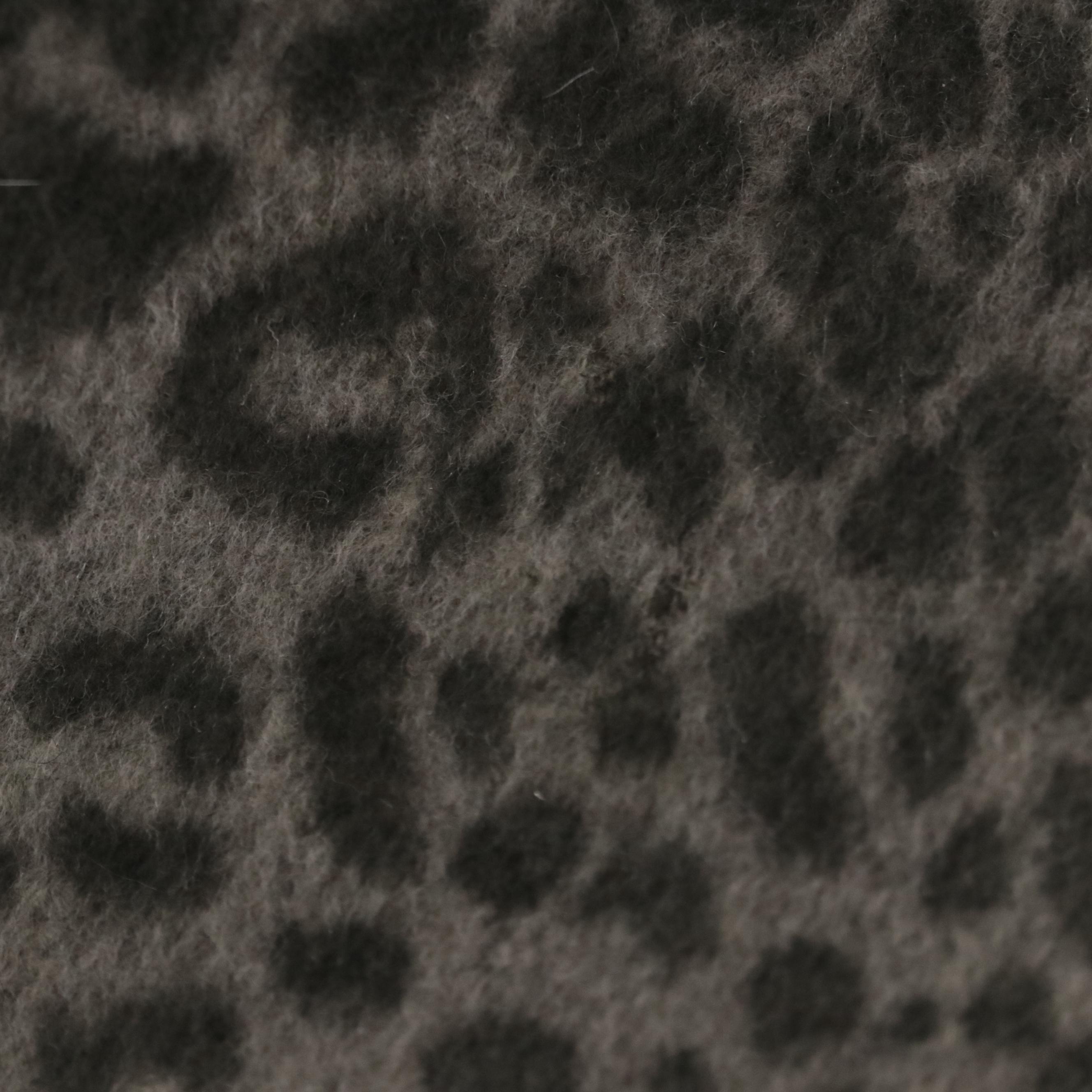 Reversible Cashmere Print Scarf Wrap with Rabbit Fur Trim