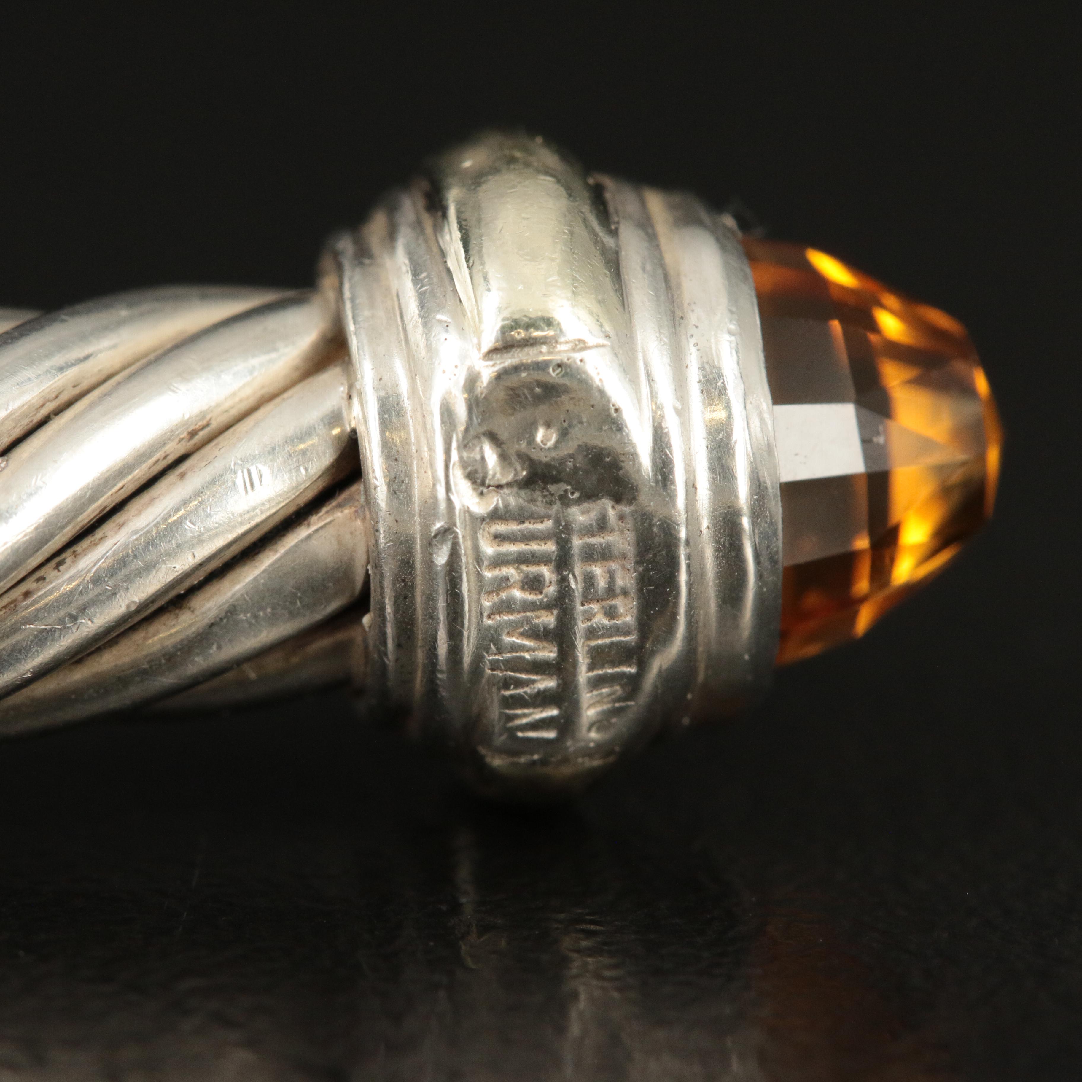 David Yurman "Cable Classic" Sterling Cuff and 14K with Citrine Terminals