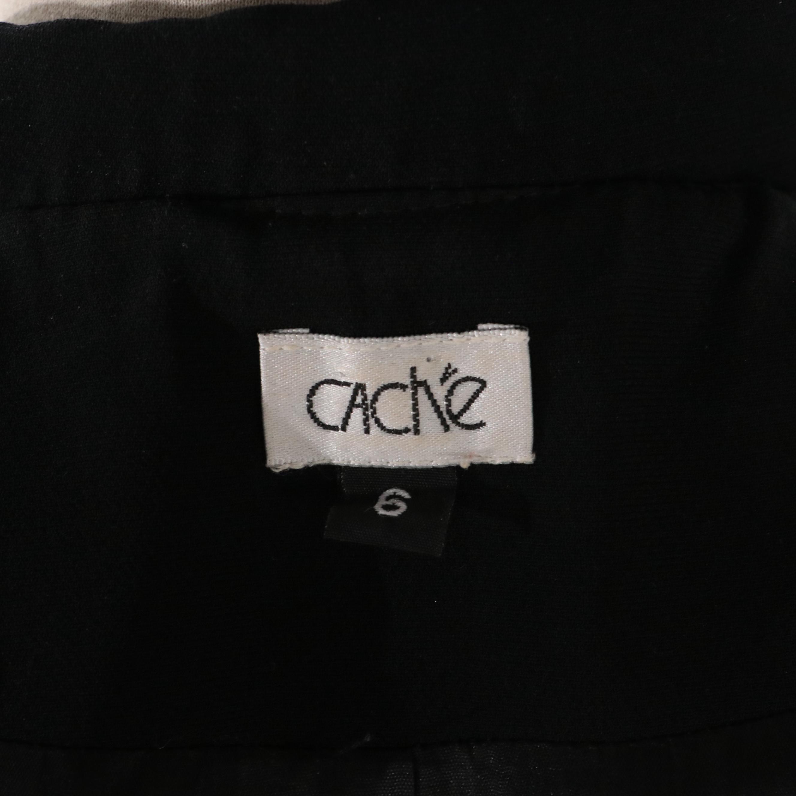 Caché Lace-Up Detail Skirt Suit with Zip Front Jacket and Pleated Hem Skirt