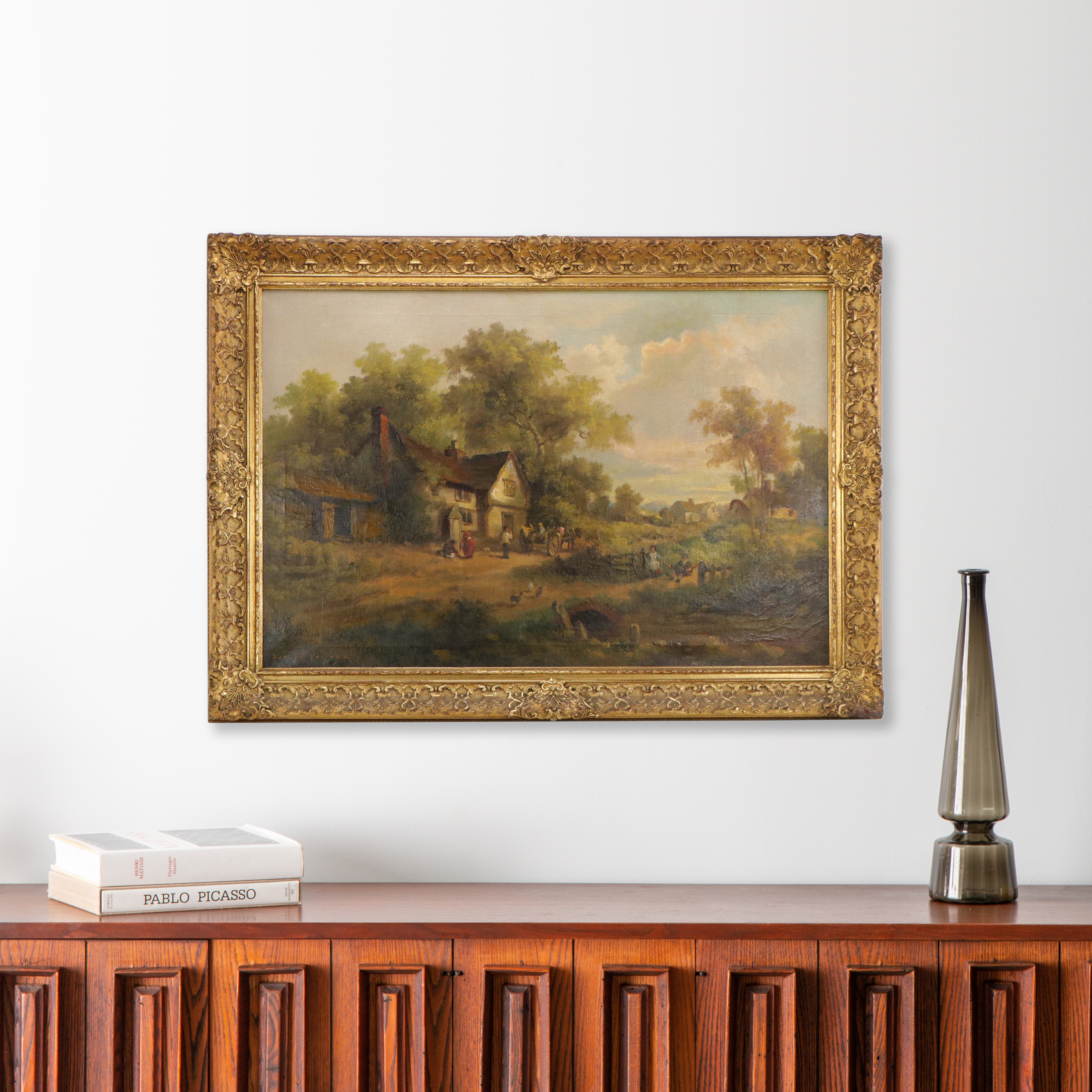 Henry T. Harvey Bucolic Residential Landscape Oil Painting