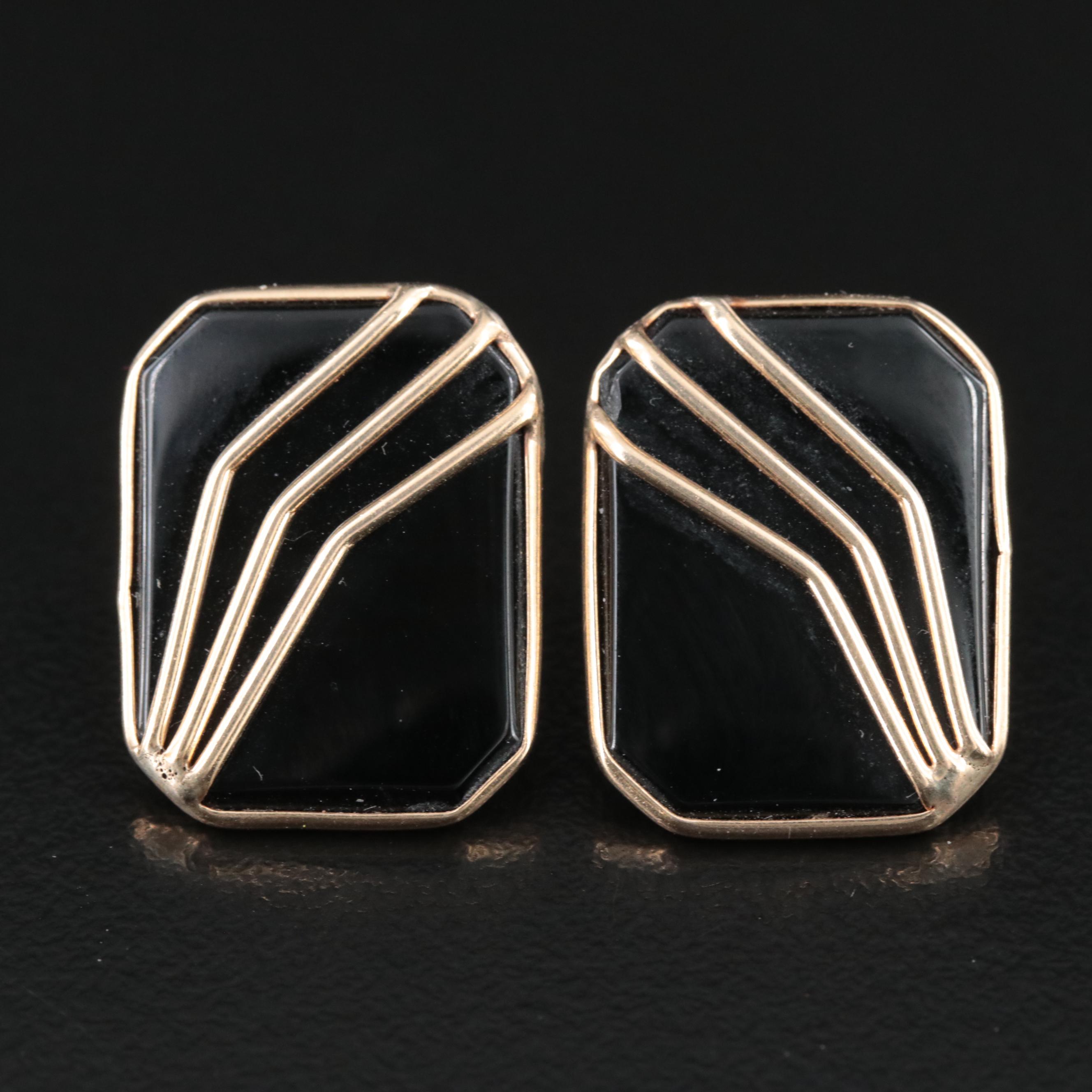 14K Black Onyx Earrings