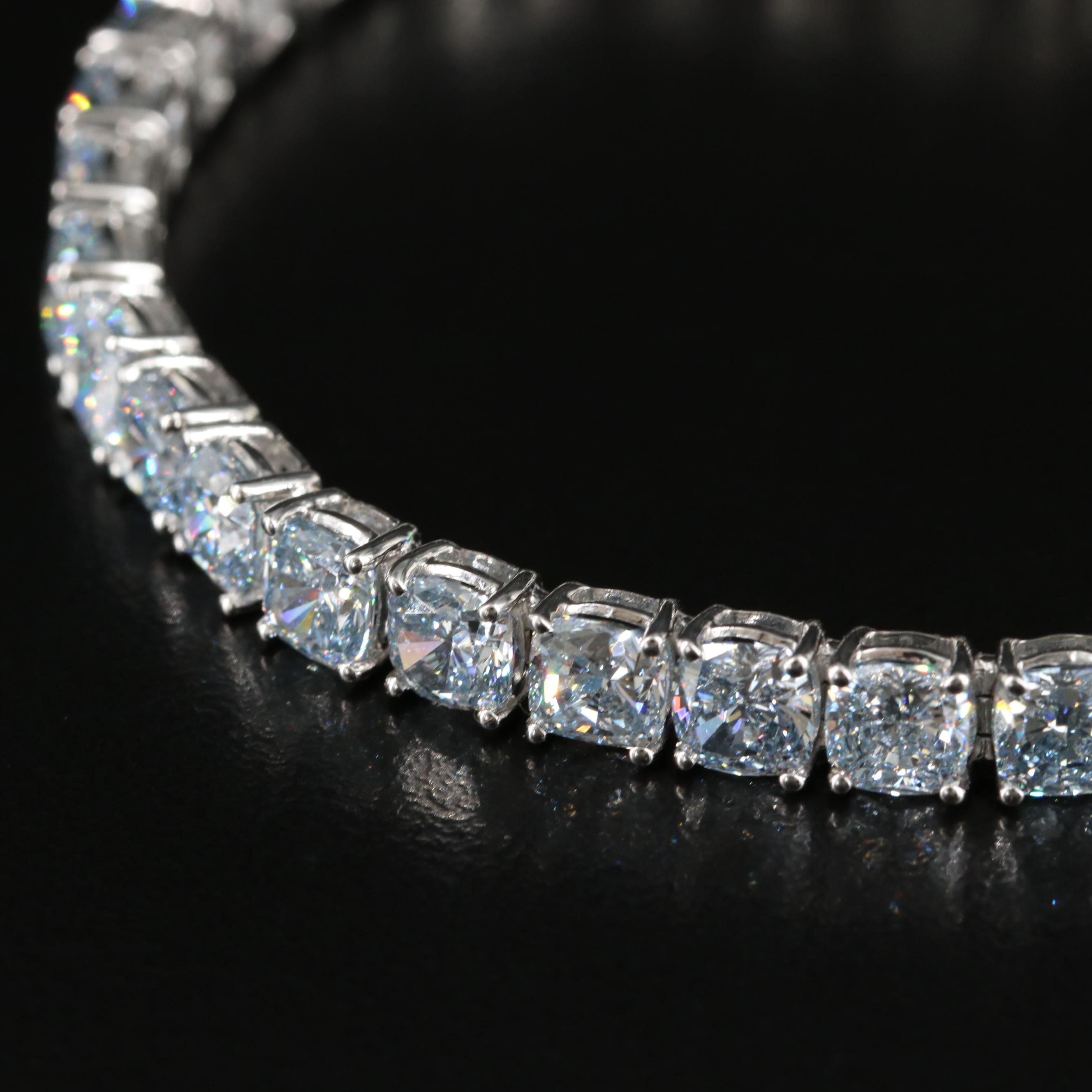 14K 19.50 CTW Fancy Light Blue Lab Grown Diamond Bracelet