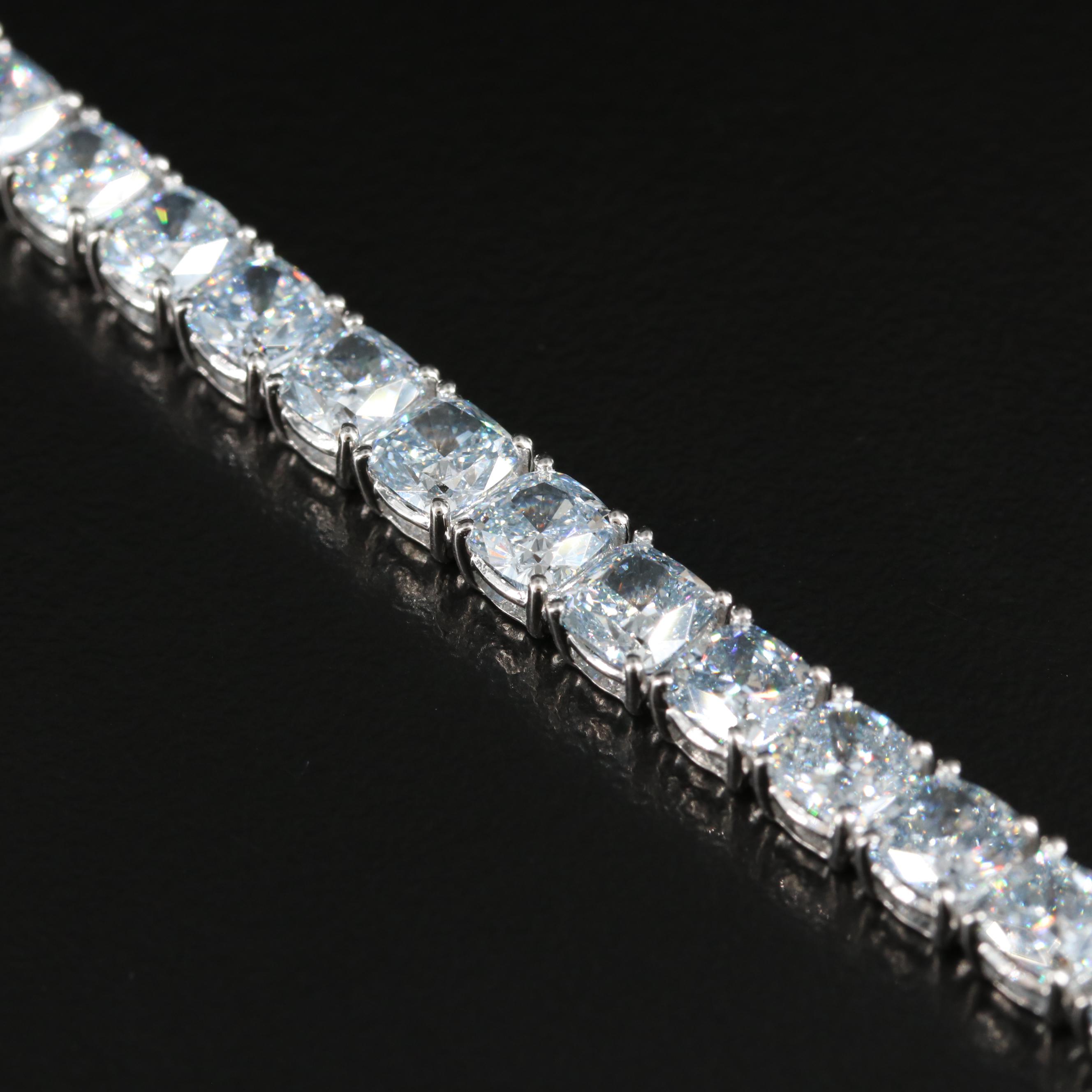 14K 19.50 CTW Fancy Light Blue Lab Grown Diamond Bracelet