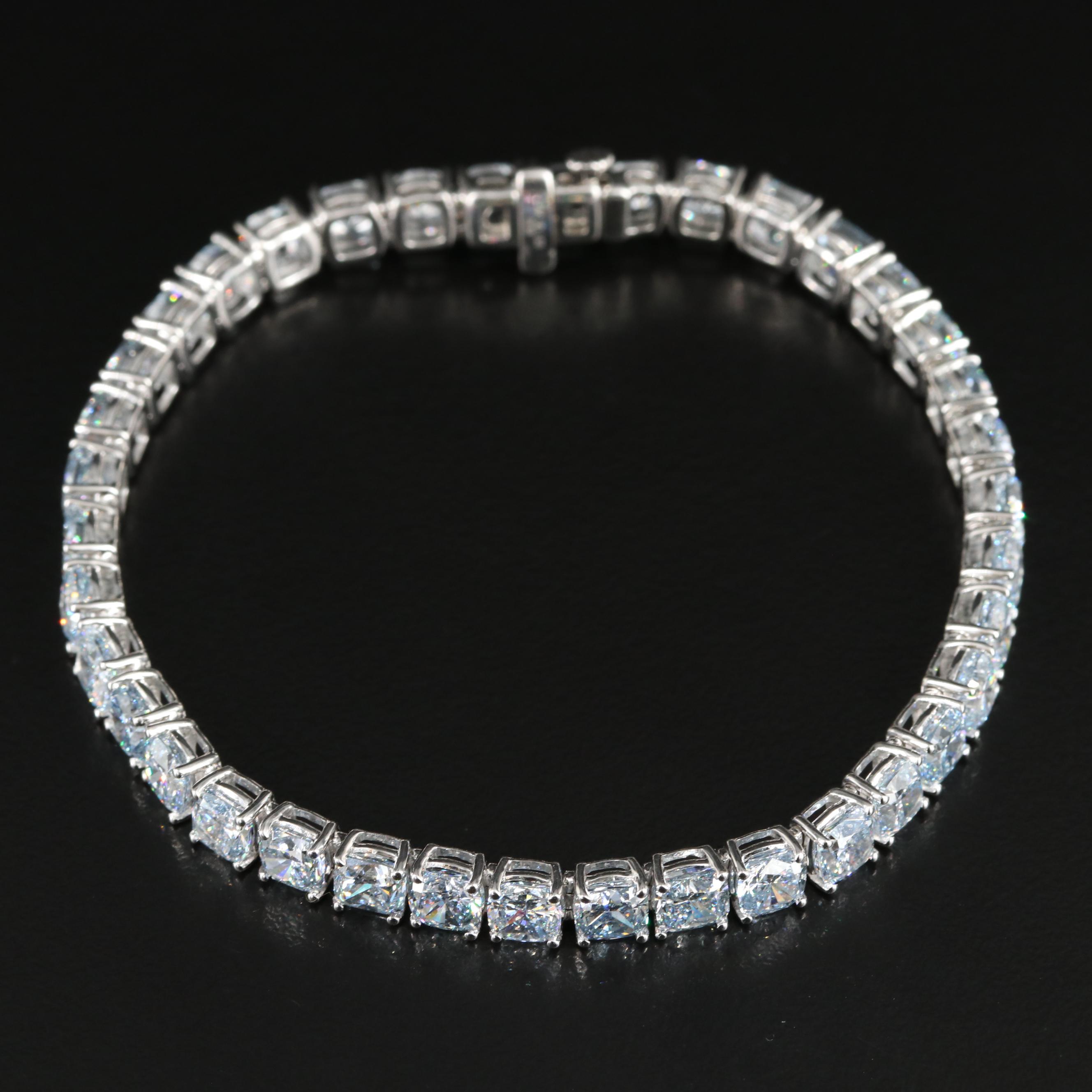 14K 19.50 CTW Fancy Light Blue Lab Grown Diamond Bracelet