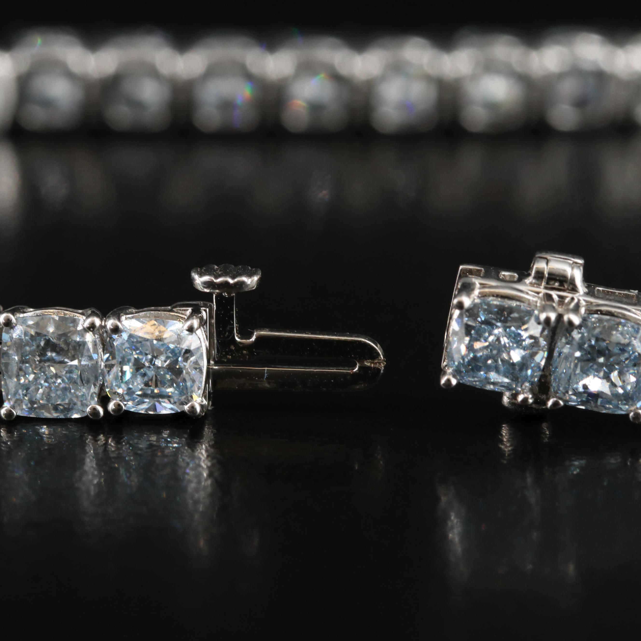 14K 19.50 CTW Fancy Light Blue Lab Grown Diamond Bracelet