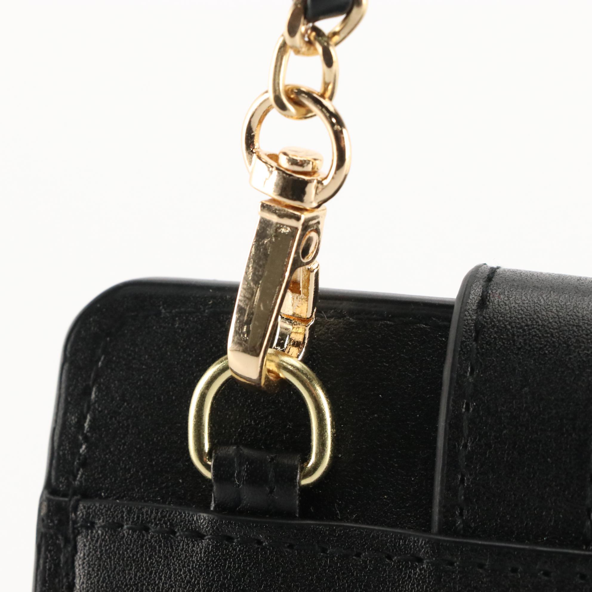 Chanel Black Coco Crush Phone Case Crossbody with Interwoven Chain Strap