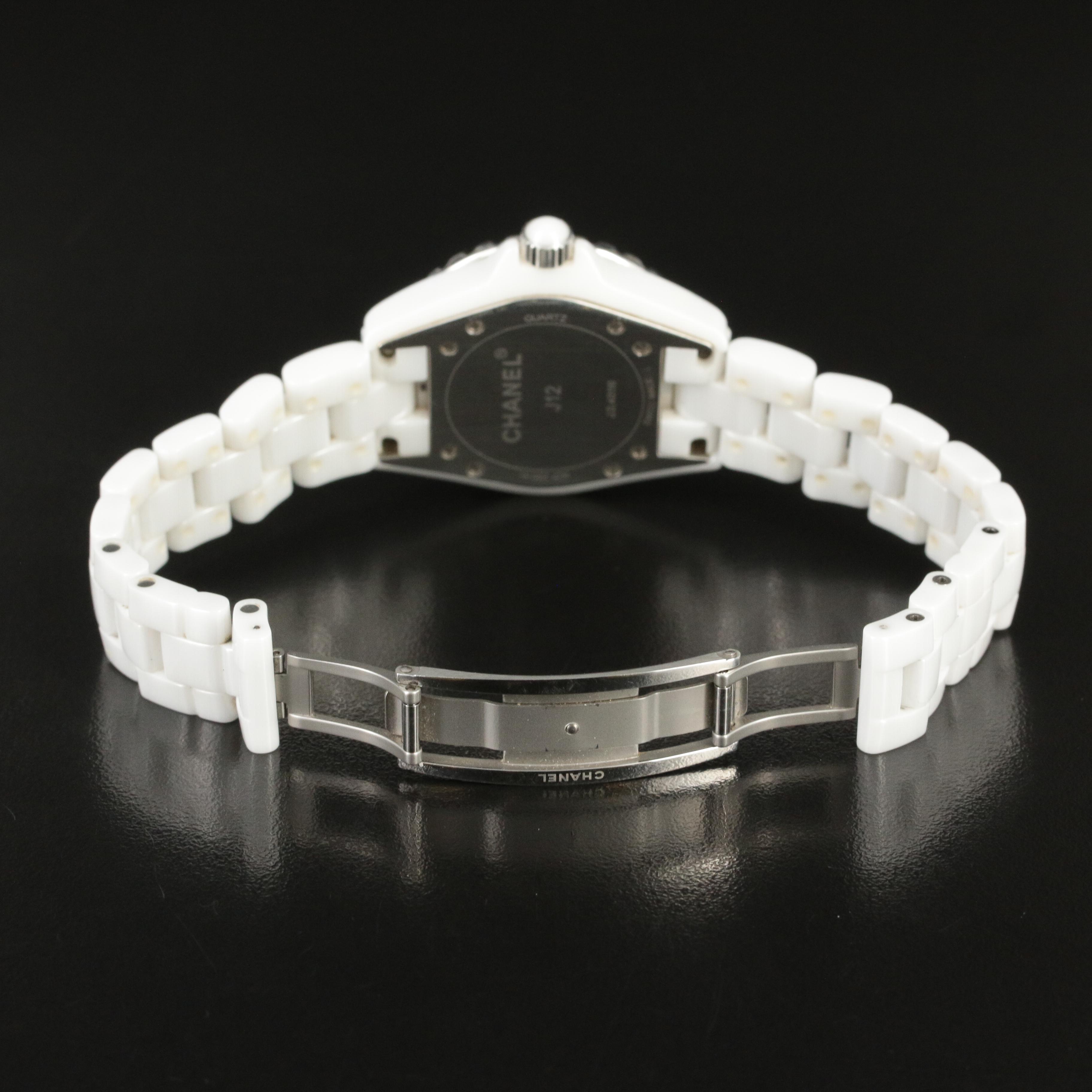 Chanel J12 Diamond Dial, Ceramic Case Quartz Watch