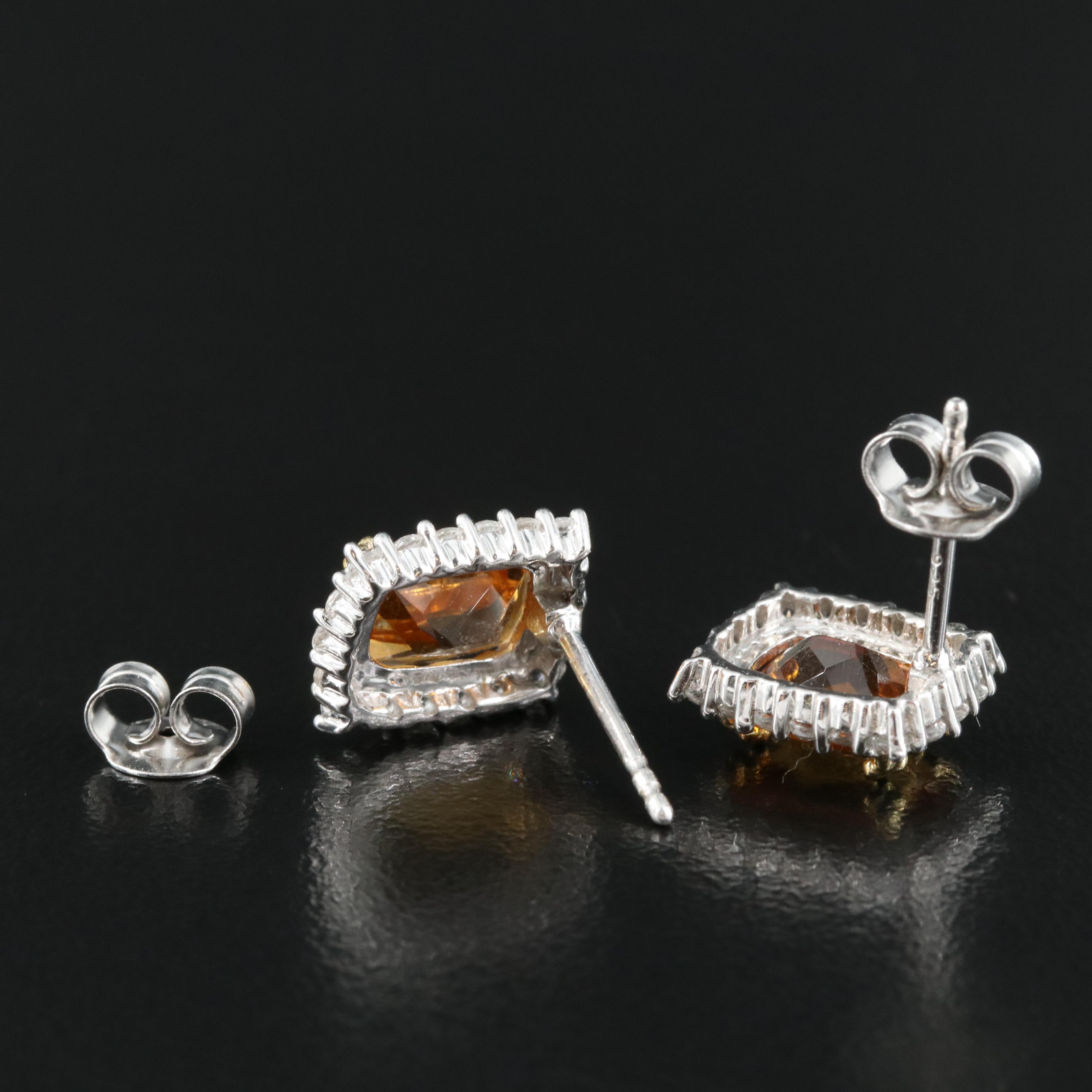 Sterling Citrine and Topaz Earrings