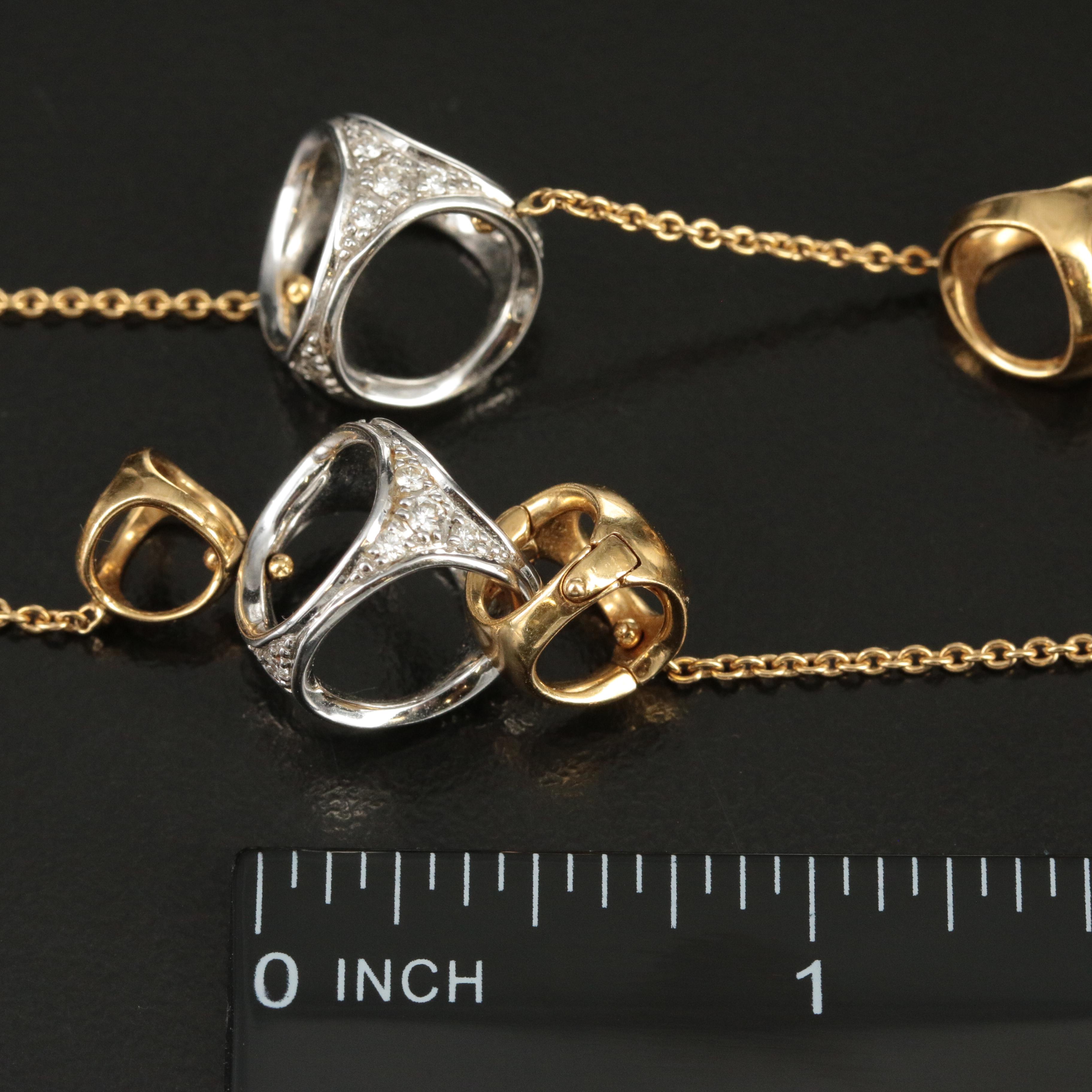 Italian Di Modolo "Triadra" 18K Two-Tone 0.56 CTW Diamond Station Necklace