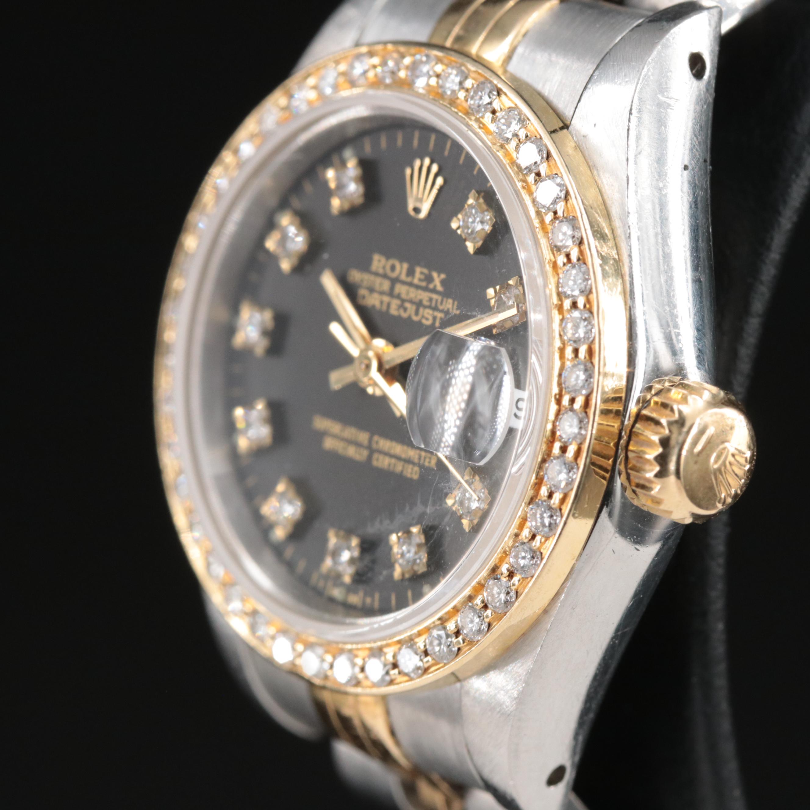 1991 Rolex Custom Diamond Dial and Bezel Datejust Watch
