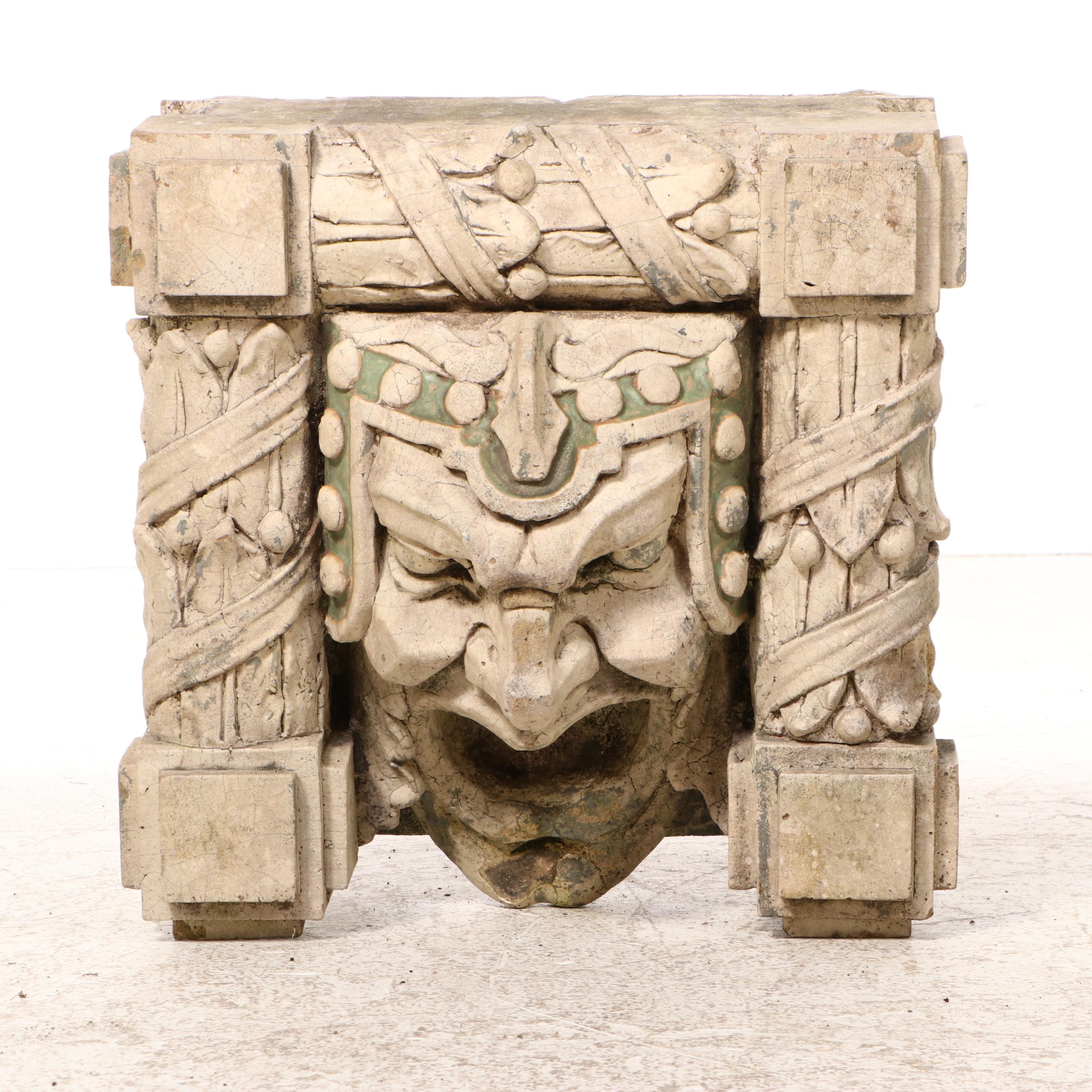 Cast Concrete Gargoyle Face Downspout Covers