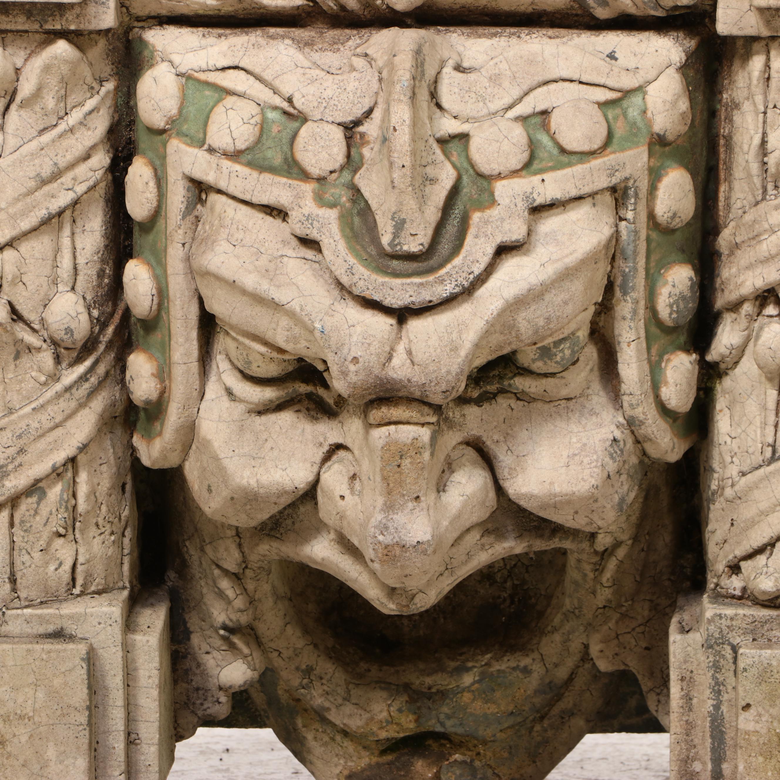 Cast Concrete Gargoyle Face Downspout Covers EBTH
