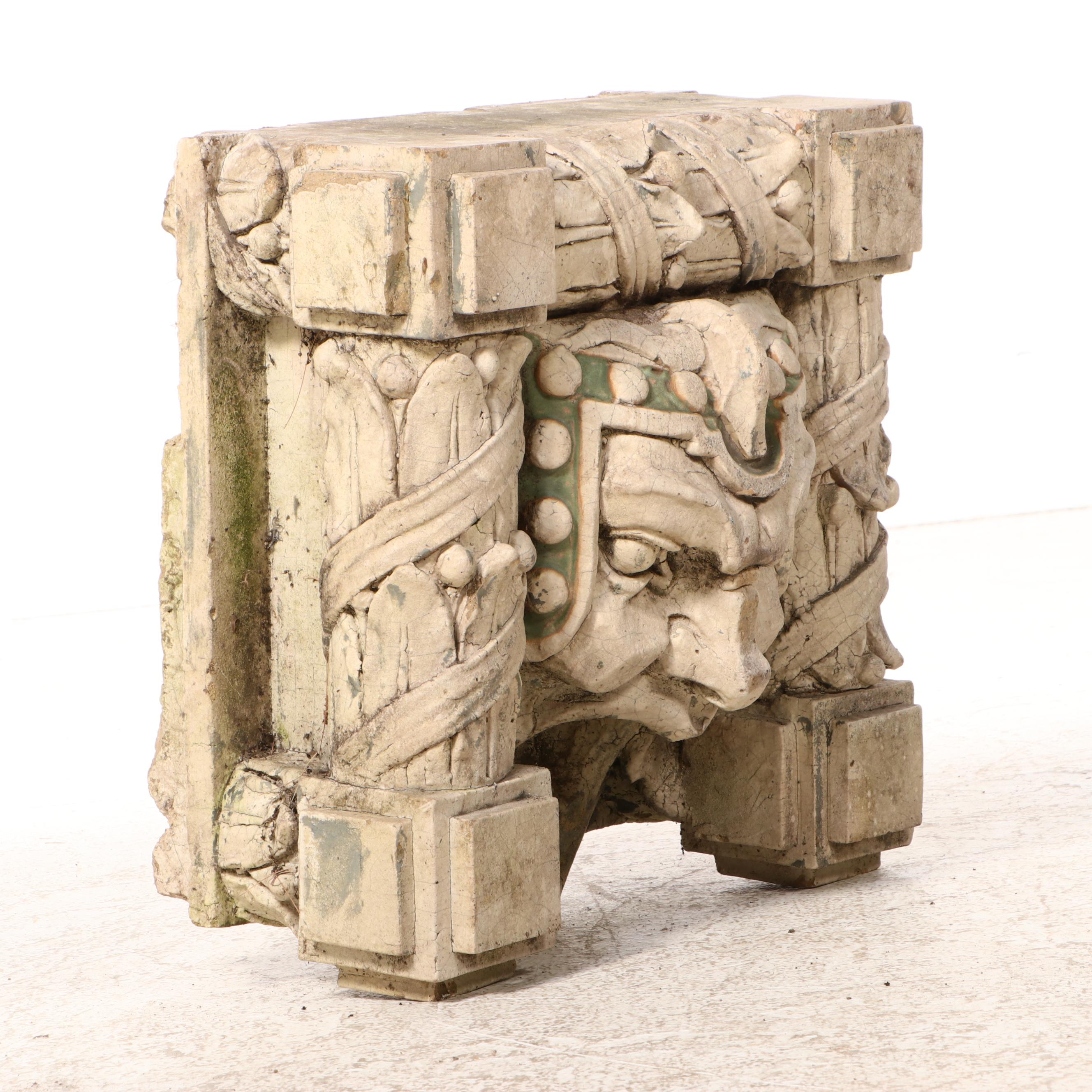 Cast Concrete Gargoyle Face Downspout Covers EBTH