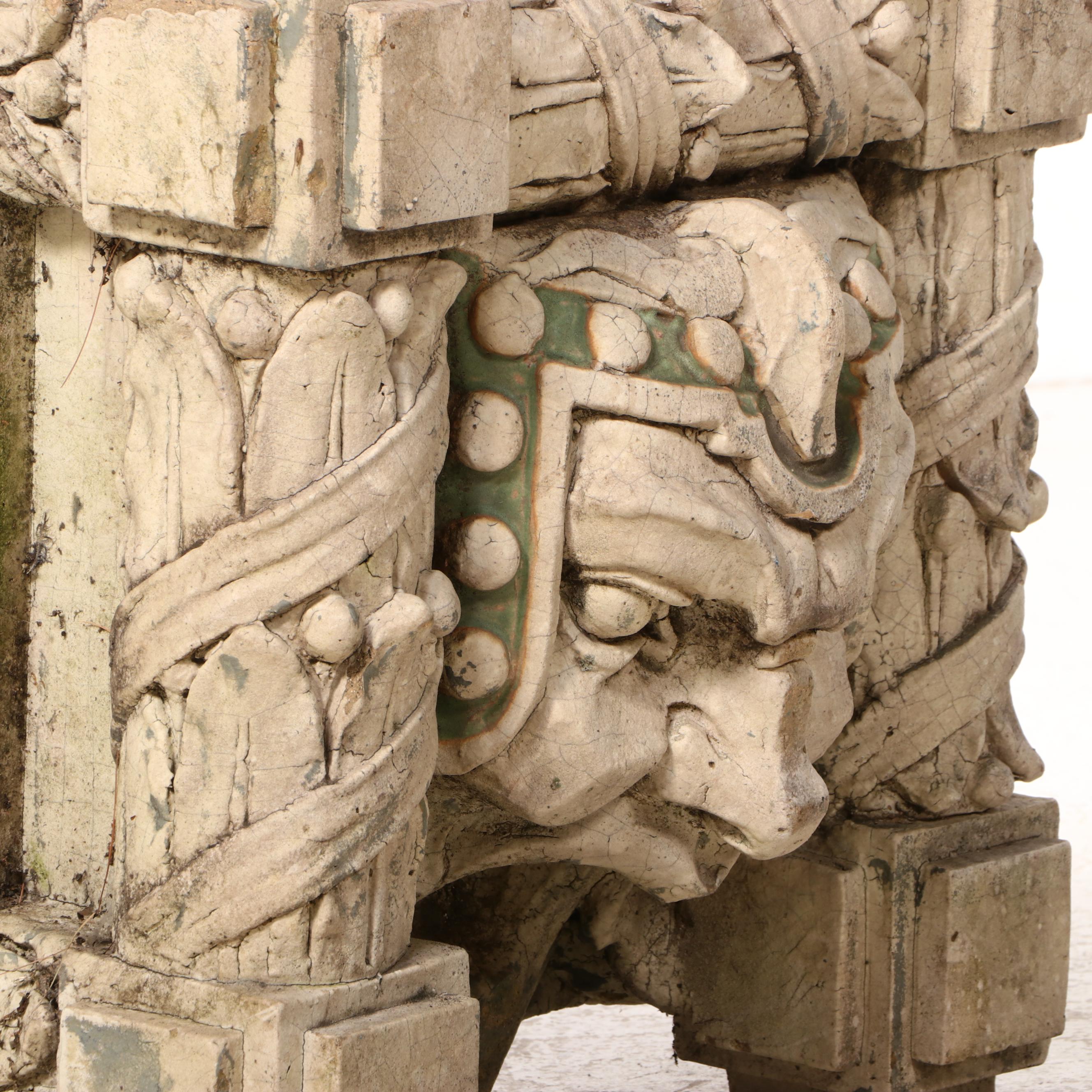 Cast Concrete Gargoyle Face Downspout Covers EBTH