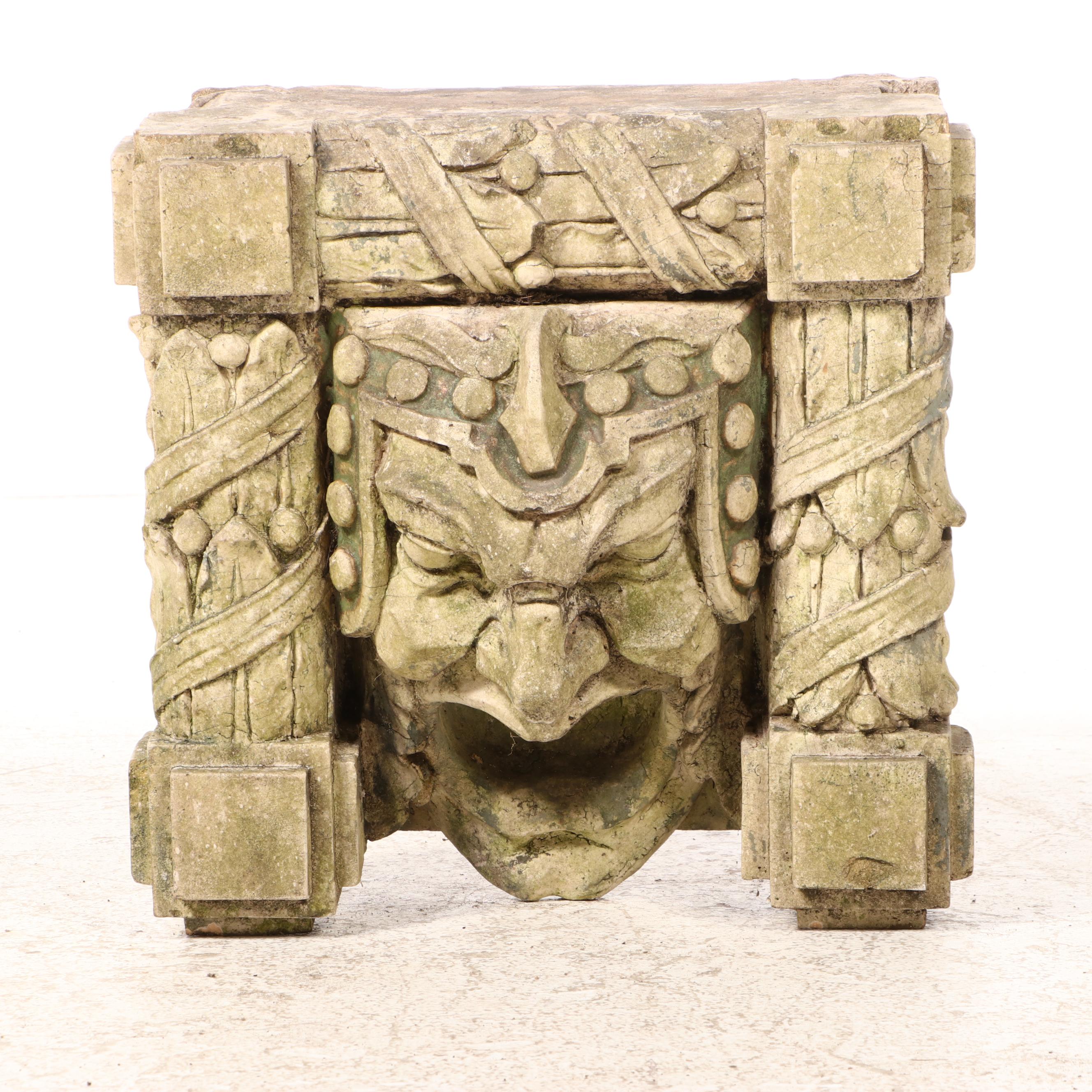 Cast Concrete Gargoyle Face Downspout Covers EBTH