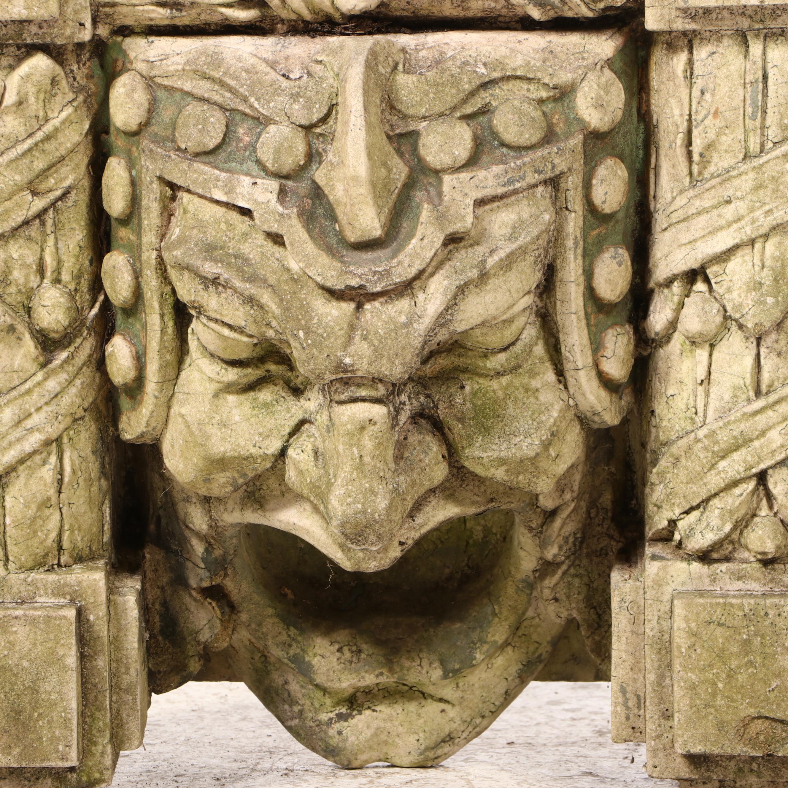 Cast Concrete Gargoyle Face Downspout Covers