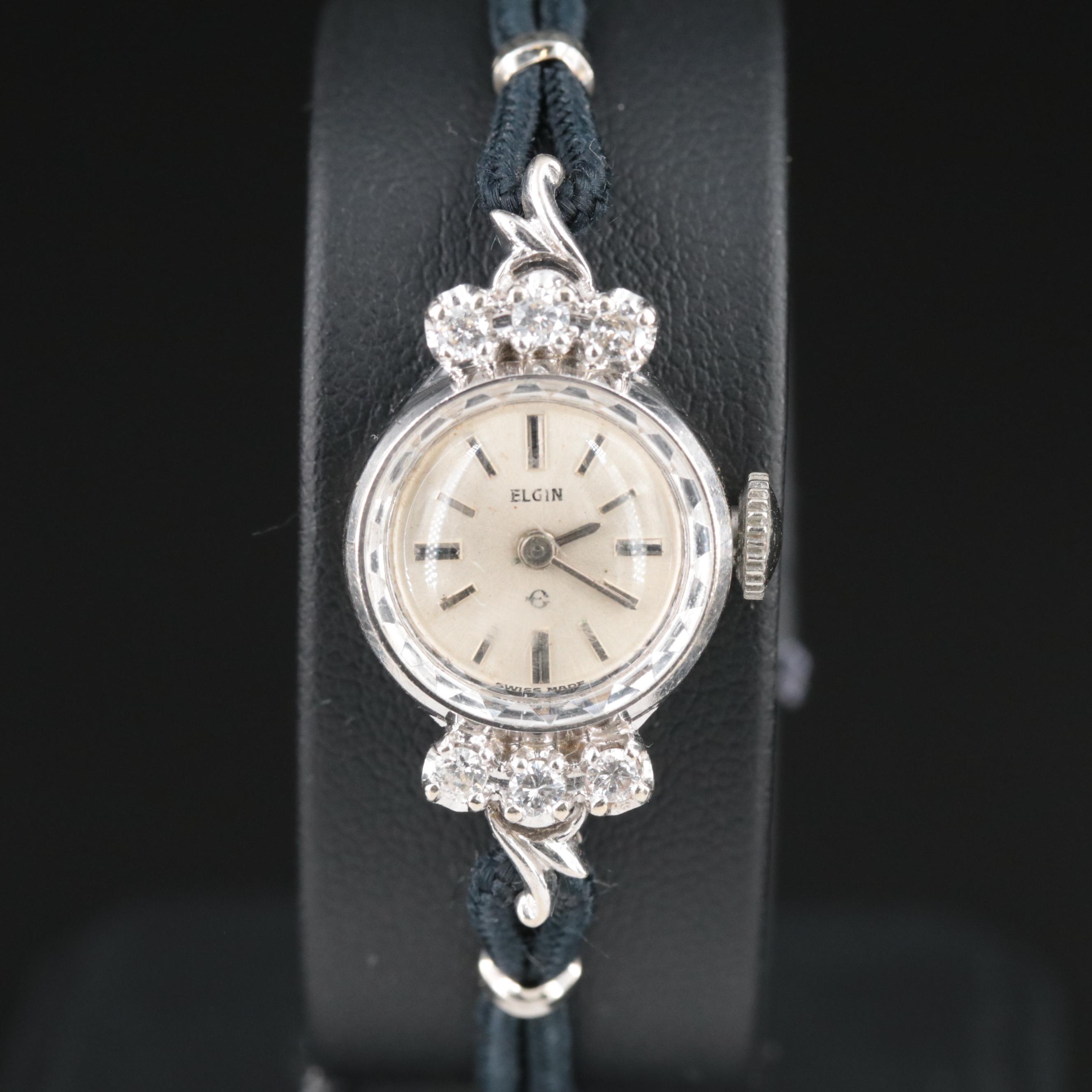 14K Elgin Diamond Watch