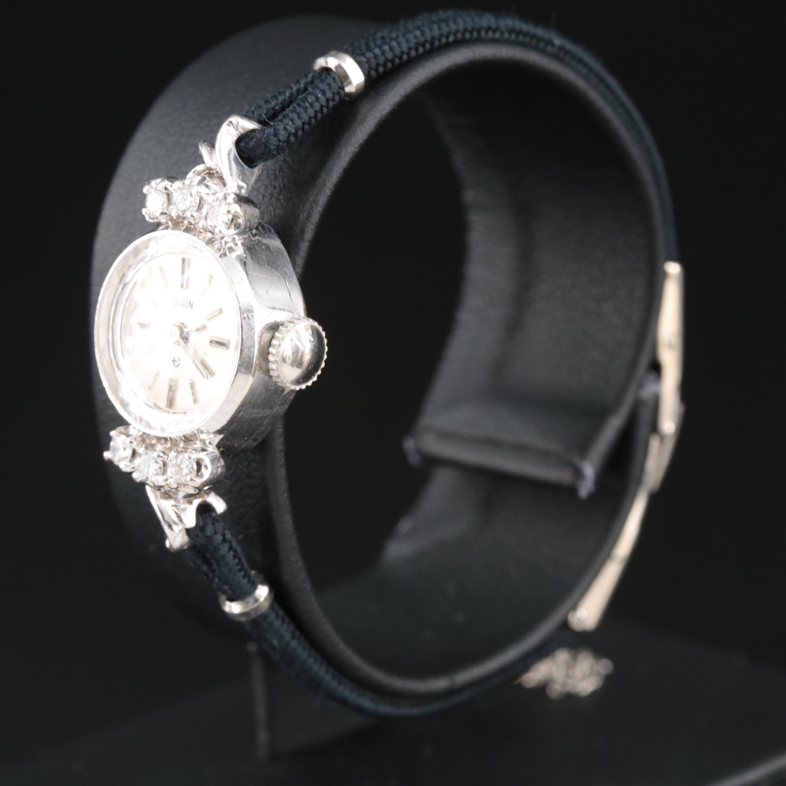 14K Elgin Diamond Watch