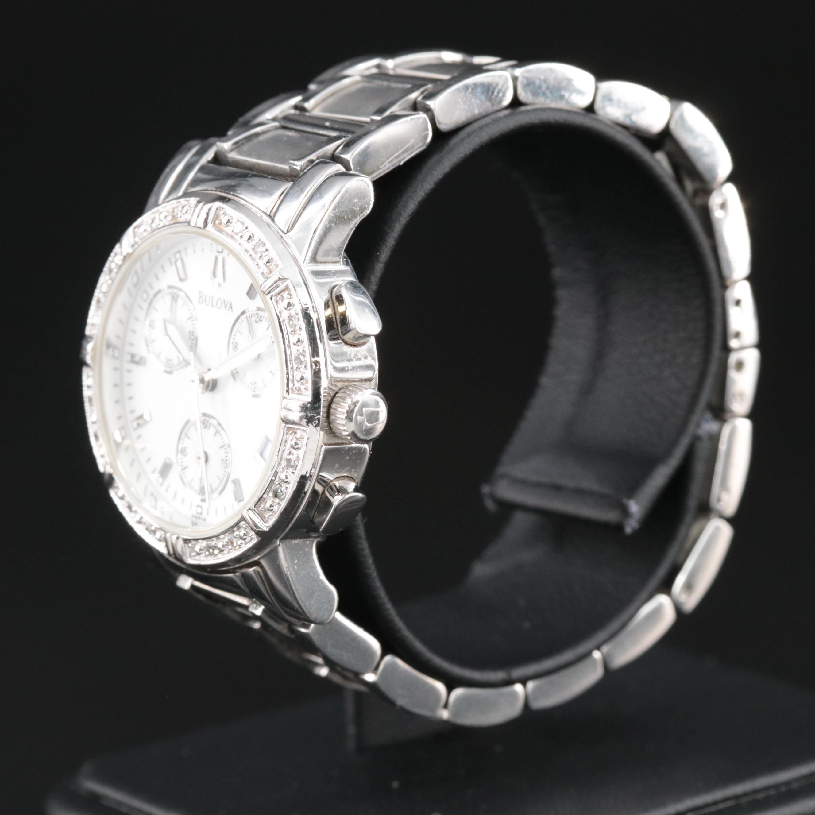 Bulova Diamond Bezel Quartz Watch