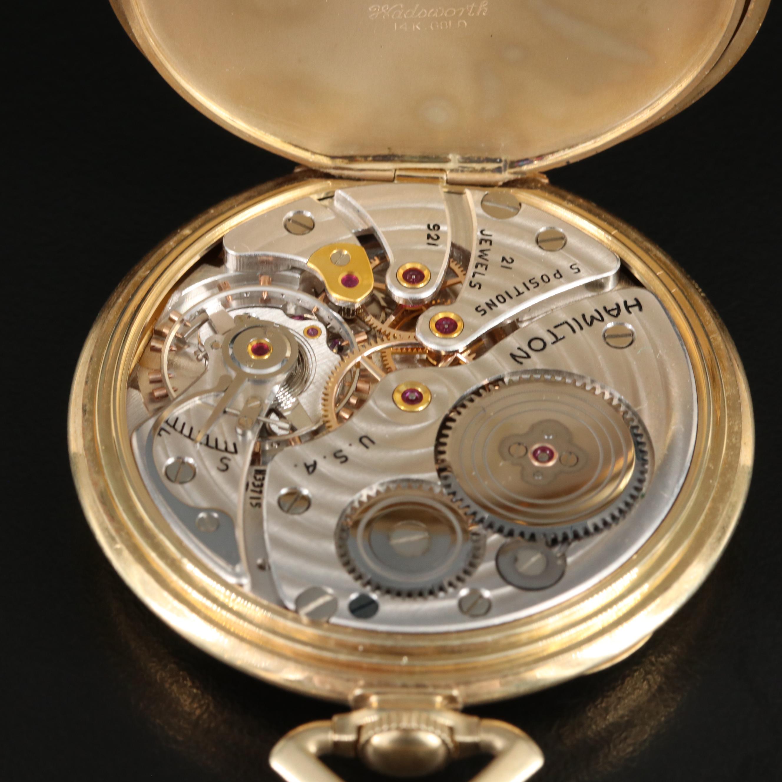 14K Hamilton Vintage Open Face Pocket Watch