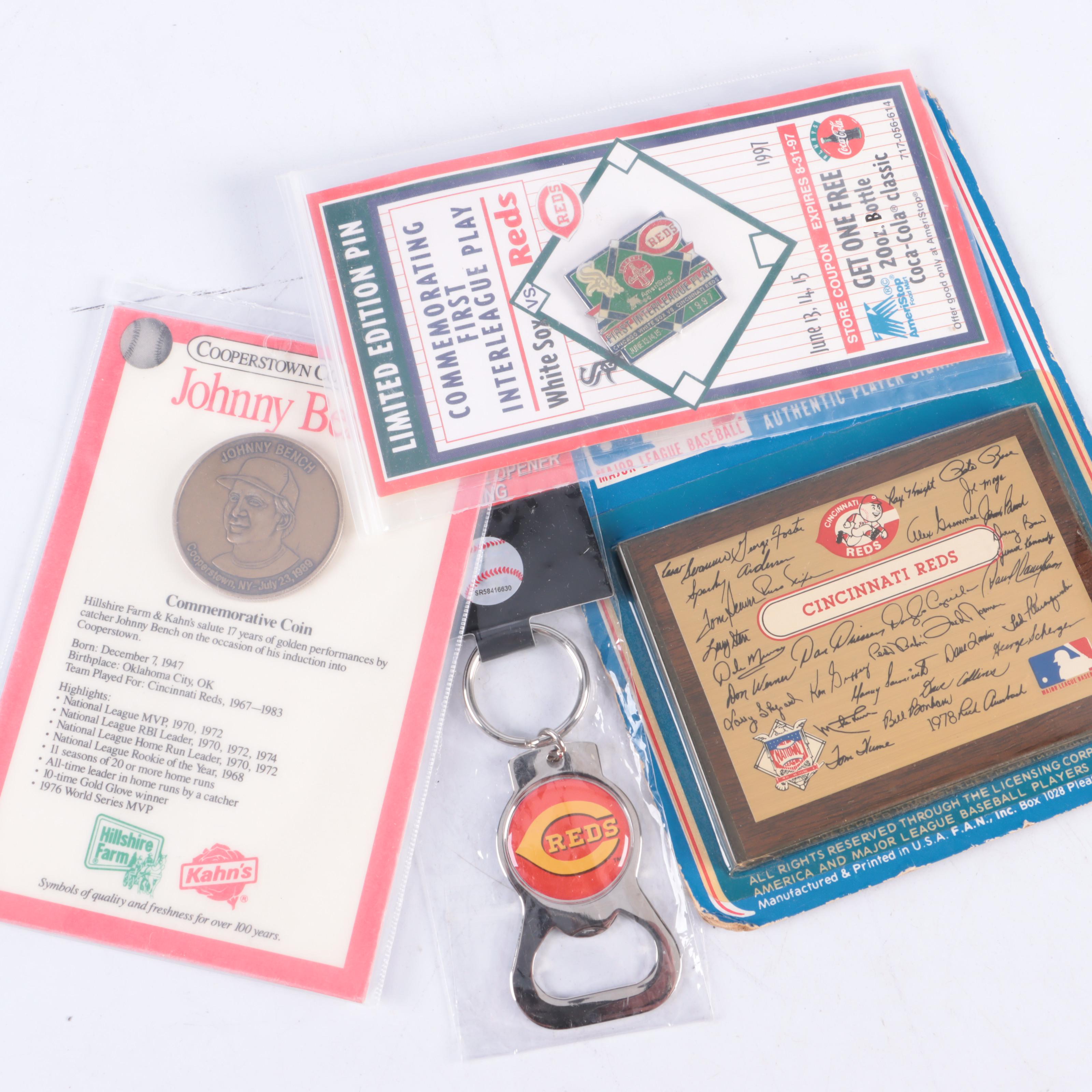 Cincinnati Reds and Bengals Trading Cards, Pins, Charge Glasses, and More