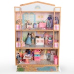 Barbie Dolls with Dollhouse, Furniture and Accessories
