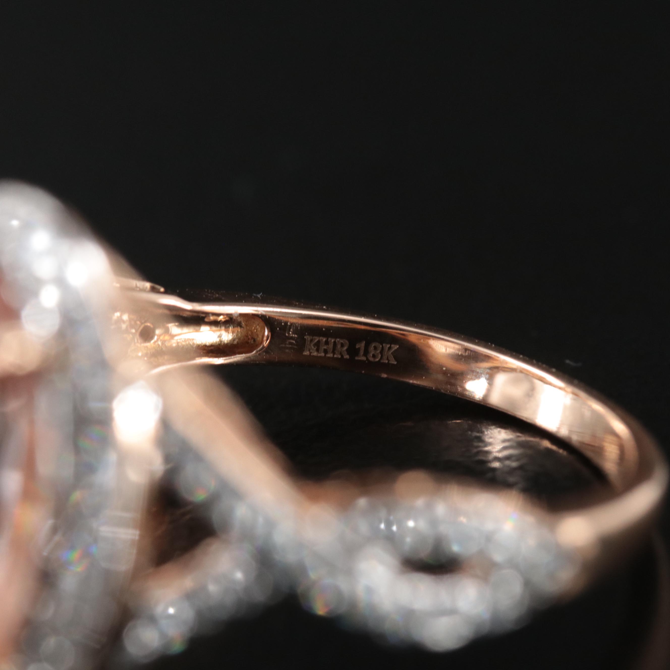 18K Rose Gold Morganite and 0.48 CTW Diamond Ring