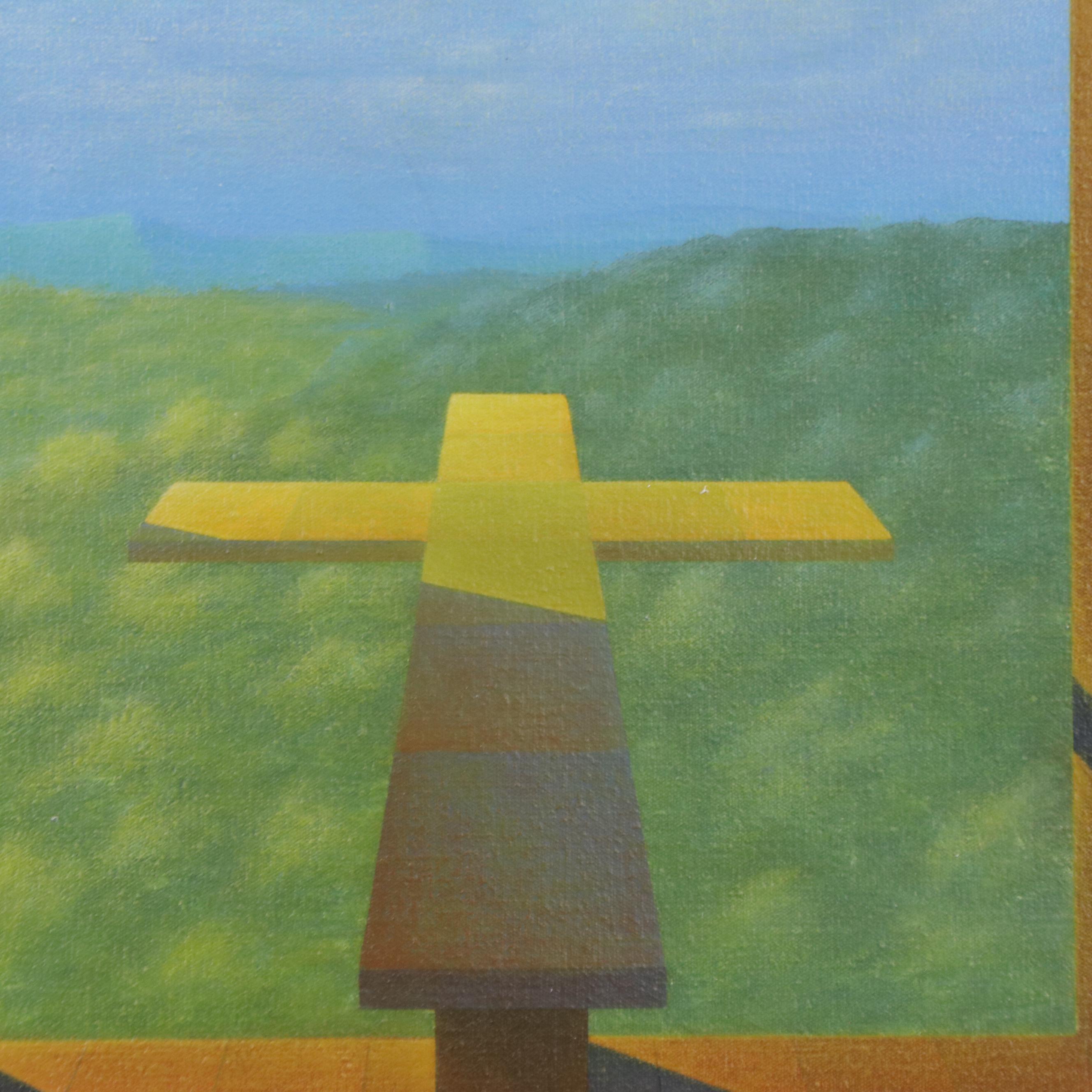 Surrealistic Acrylic Painting "Deconvolution," 1977