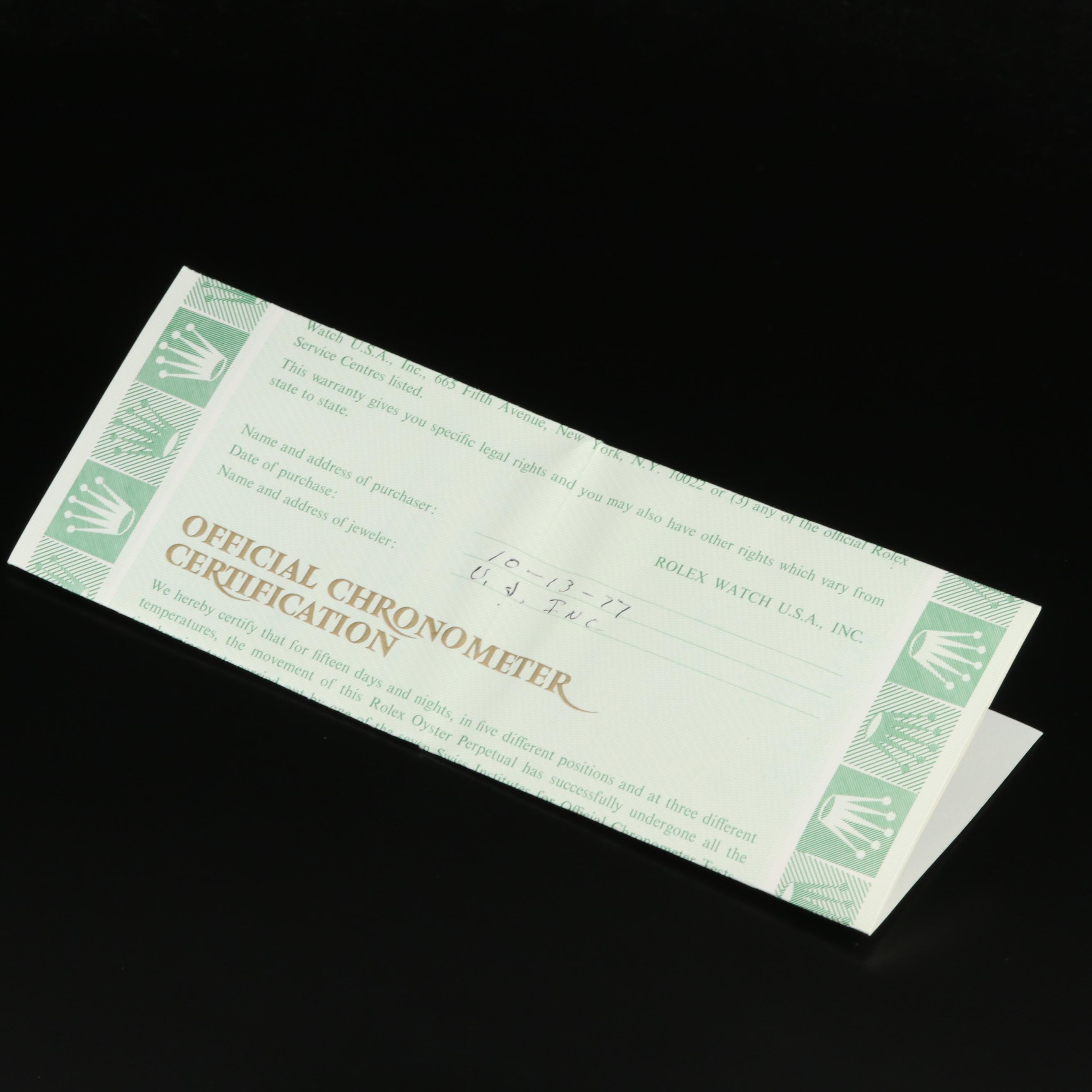 1977 Rolex Oyster Perpetual Datejust Watch