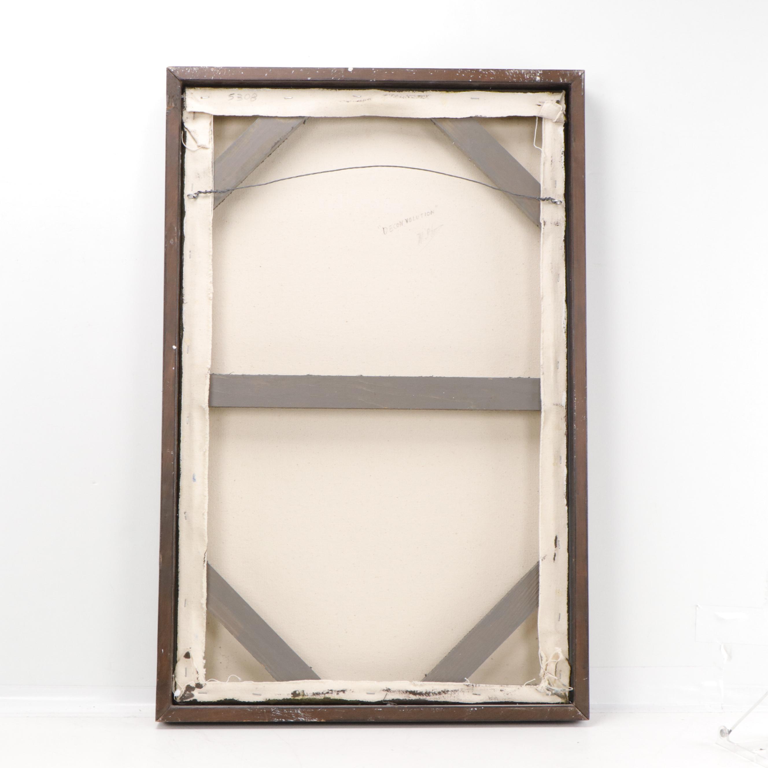 Surrealistic Acrylic Painting "Deconvolution," 1977