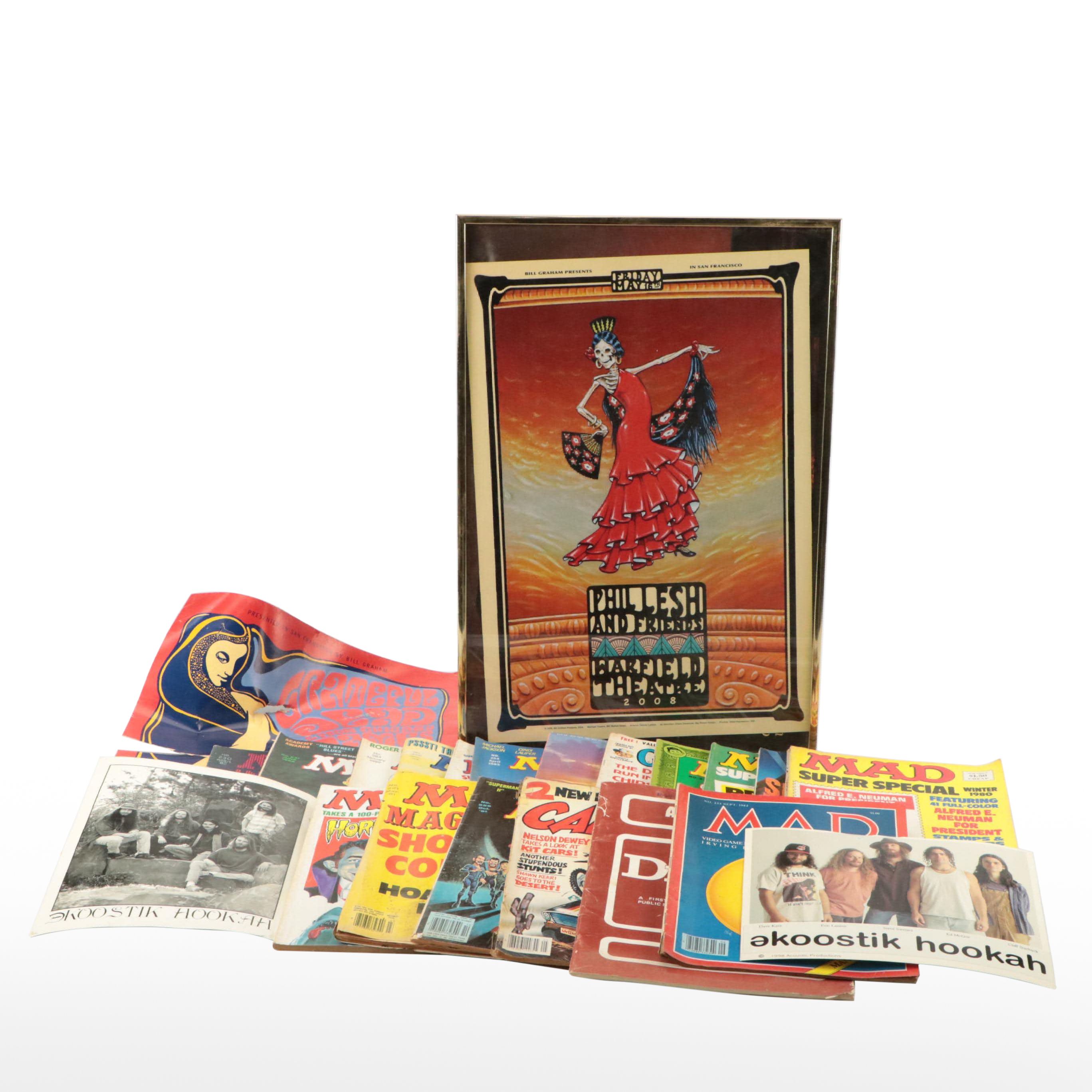 Grateful Dead and Phil Lesh and Friends Poster with Music Memorabilia