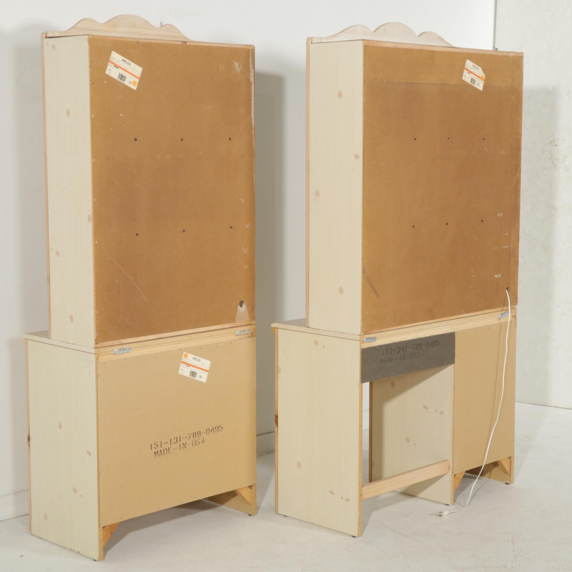 Lea Industries French Provincial Style Washed Pine Desk, Dresser, and