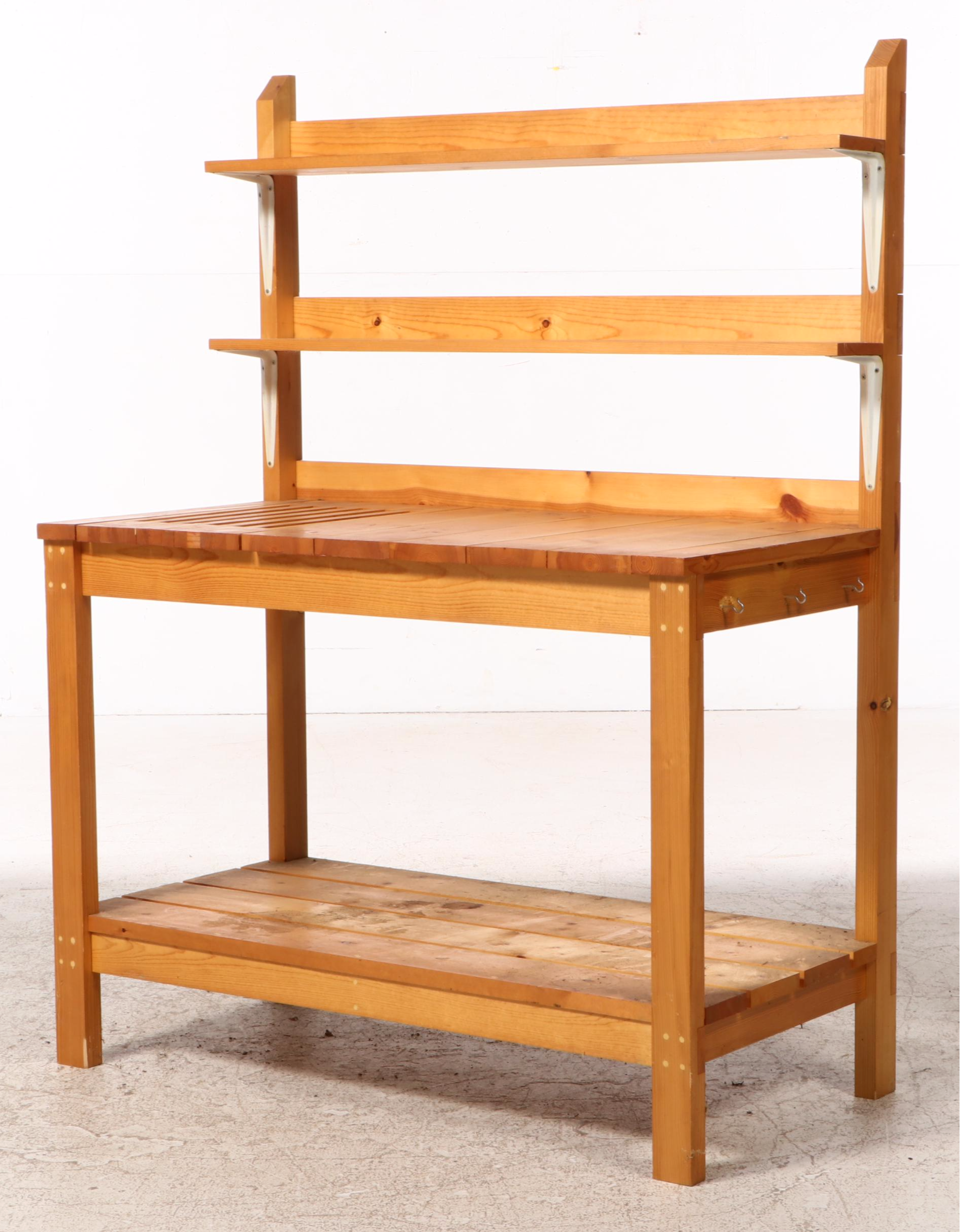 Industrial Pine Work Bench EBTH