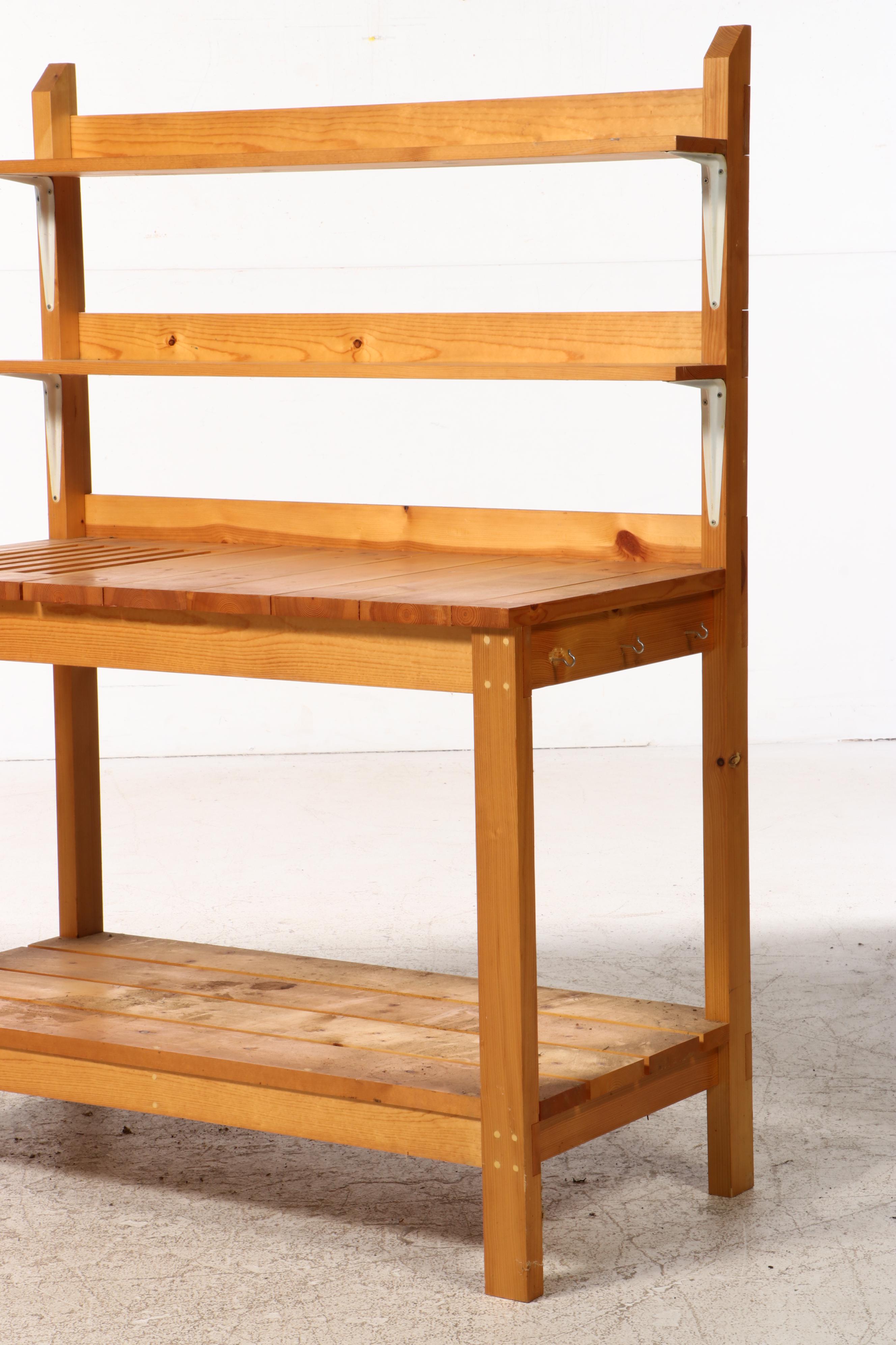 Industrial Pine Work Bench EBTH