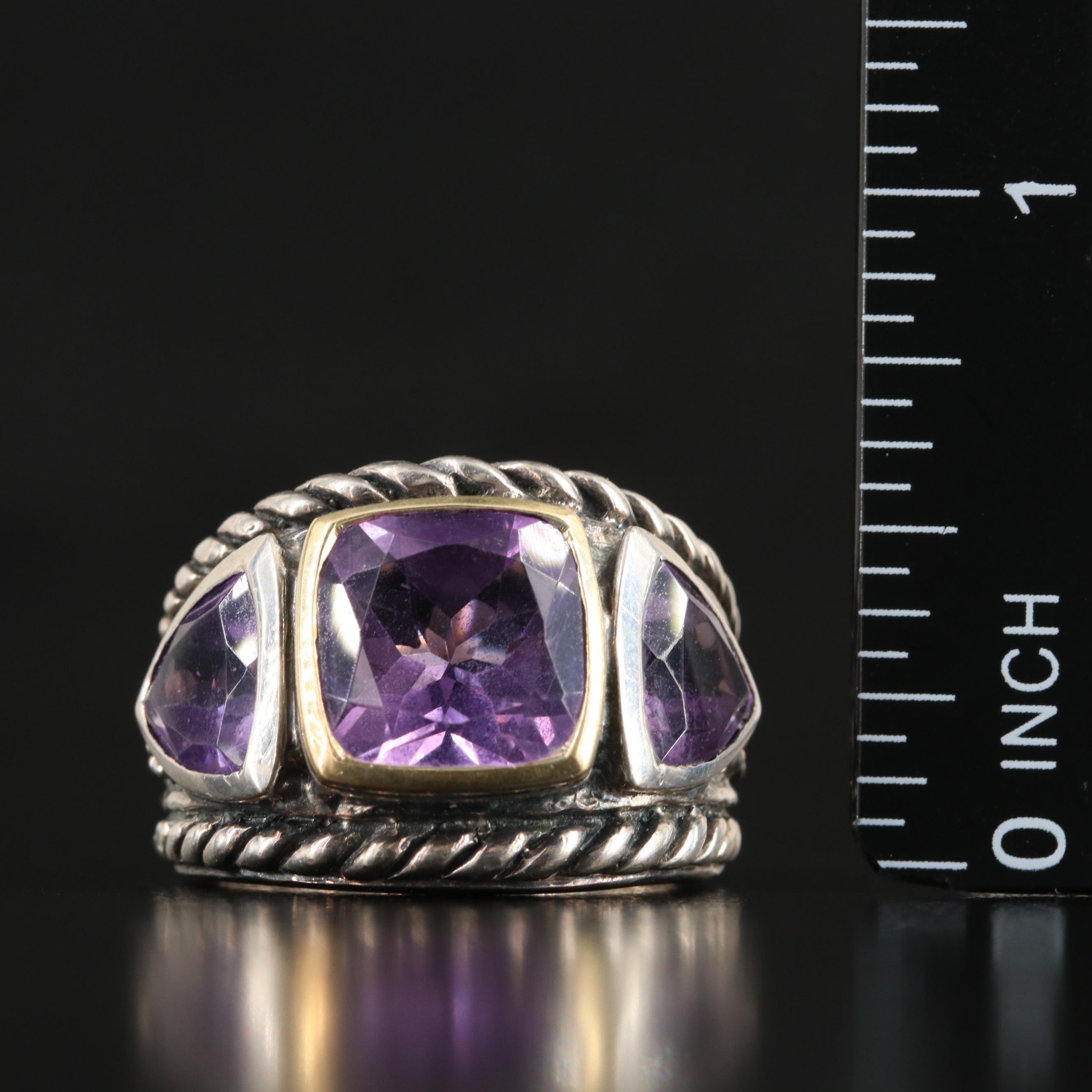 Sterling Amethyst Ring with 18K Accent