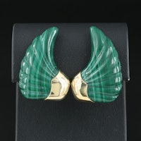 14K Malachite Winged Earrings