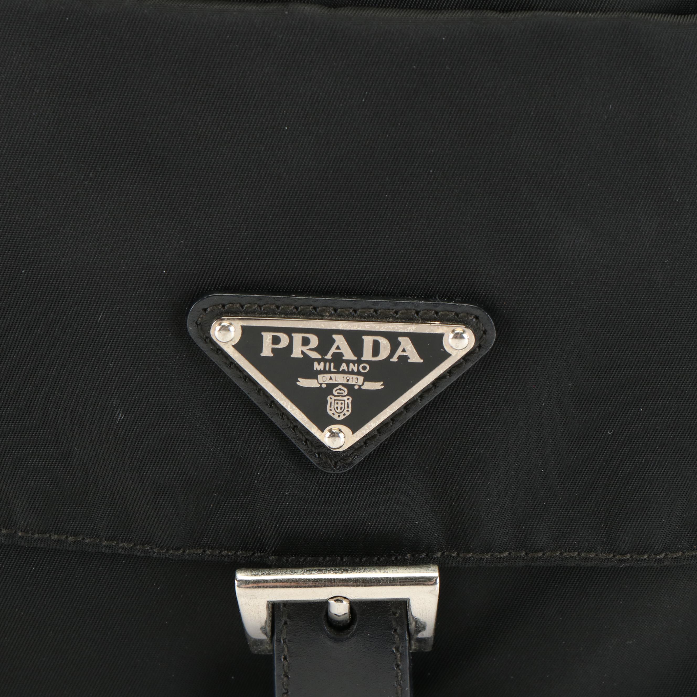 Prada Vela Tessuto Black Nylon Messenger Bag