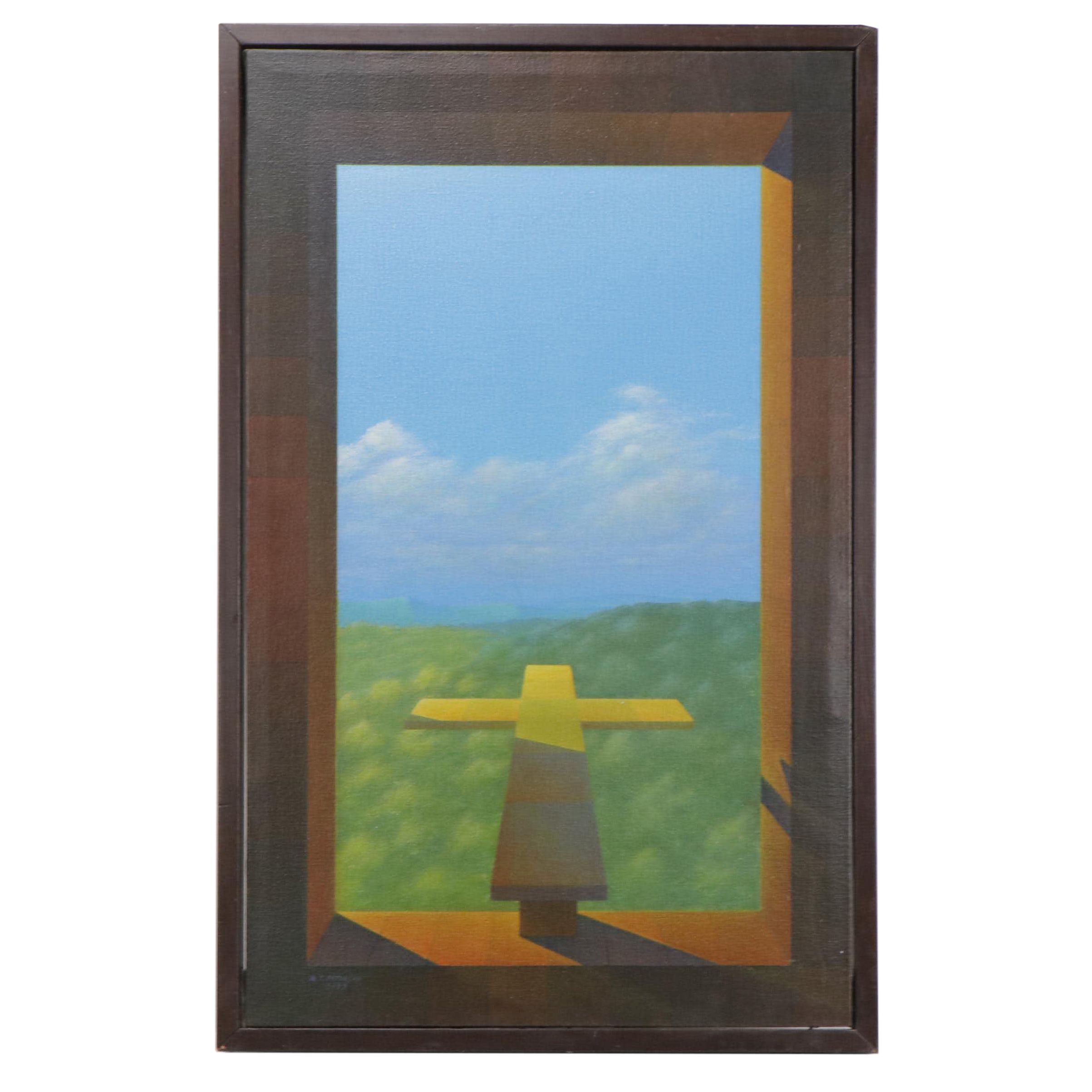 Surrealistic Acrylic Painting "Deconvolution," 1977