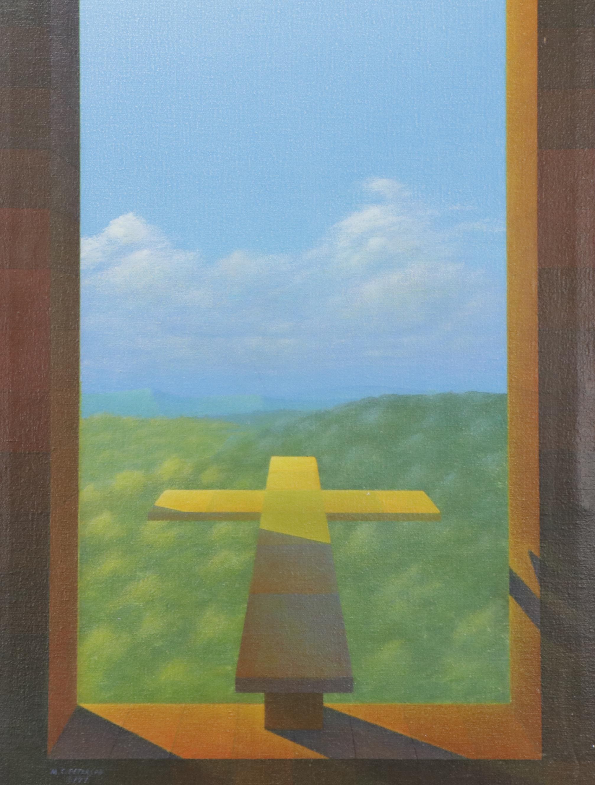 Surrealistic Acrylic Painting "Deconvolution," 1977