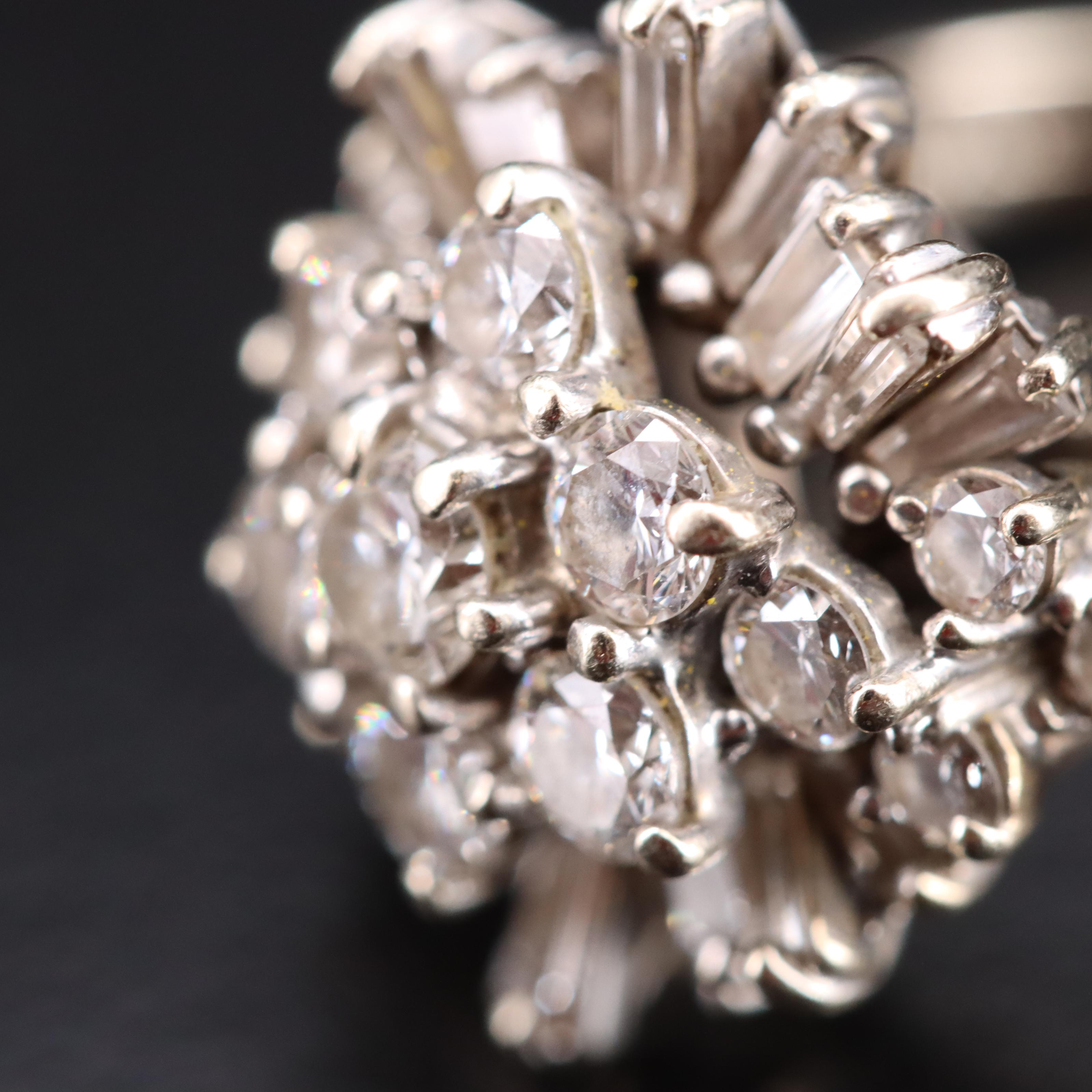 14K 2.00 CTW Diamond Cluster Ring