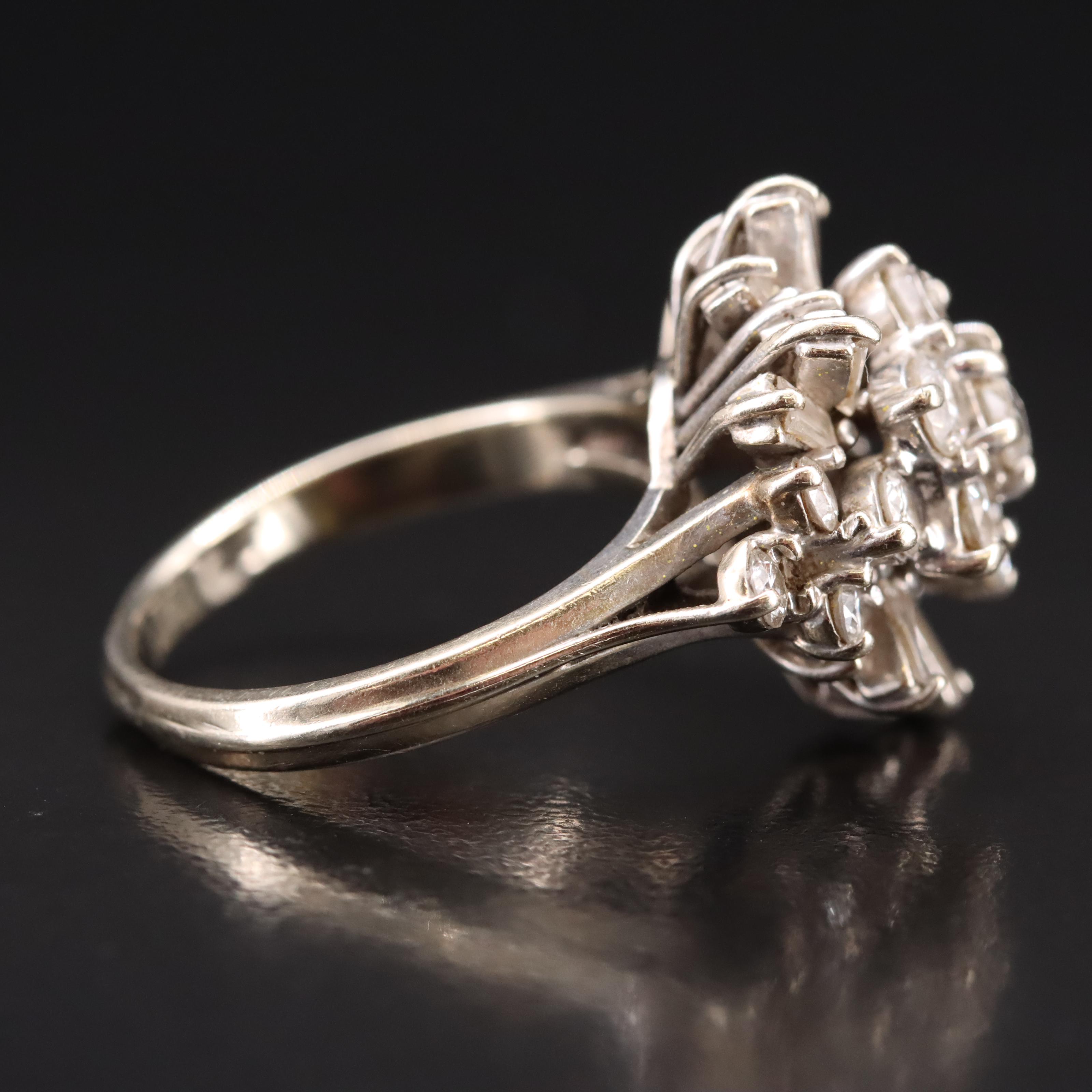 14K 2.00 CTW Diamond Cluster Ring