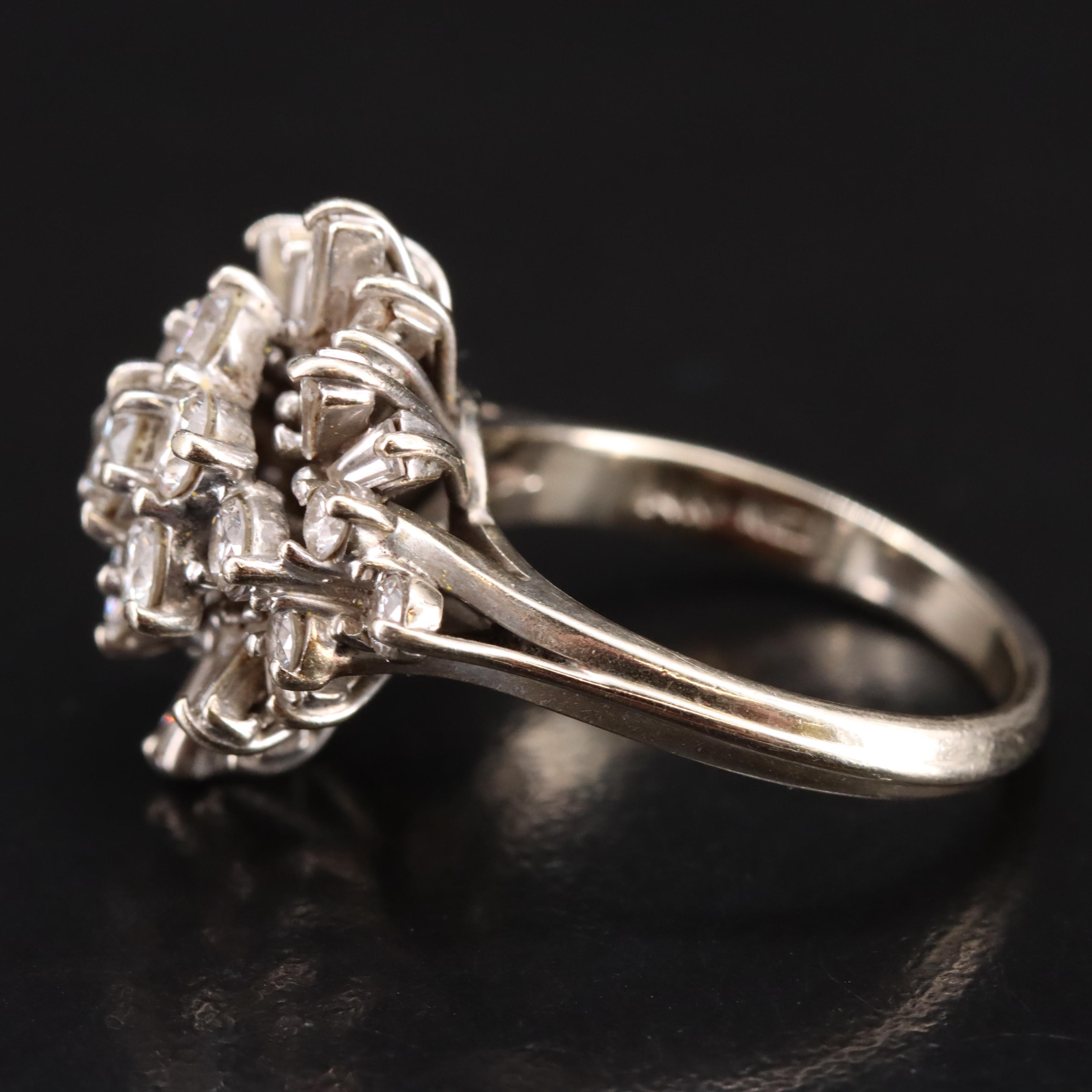 14K 2.00 CTW Diamond Cluster Ring