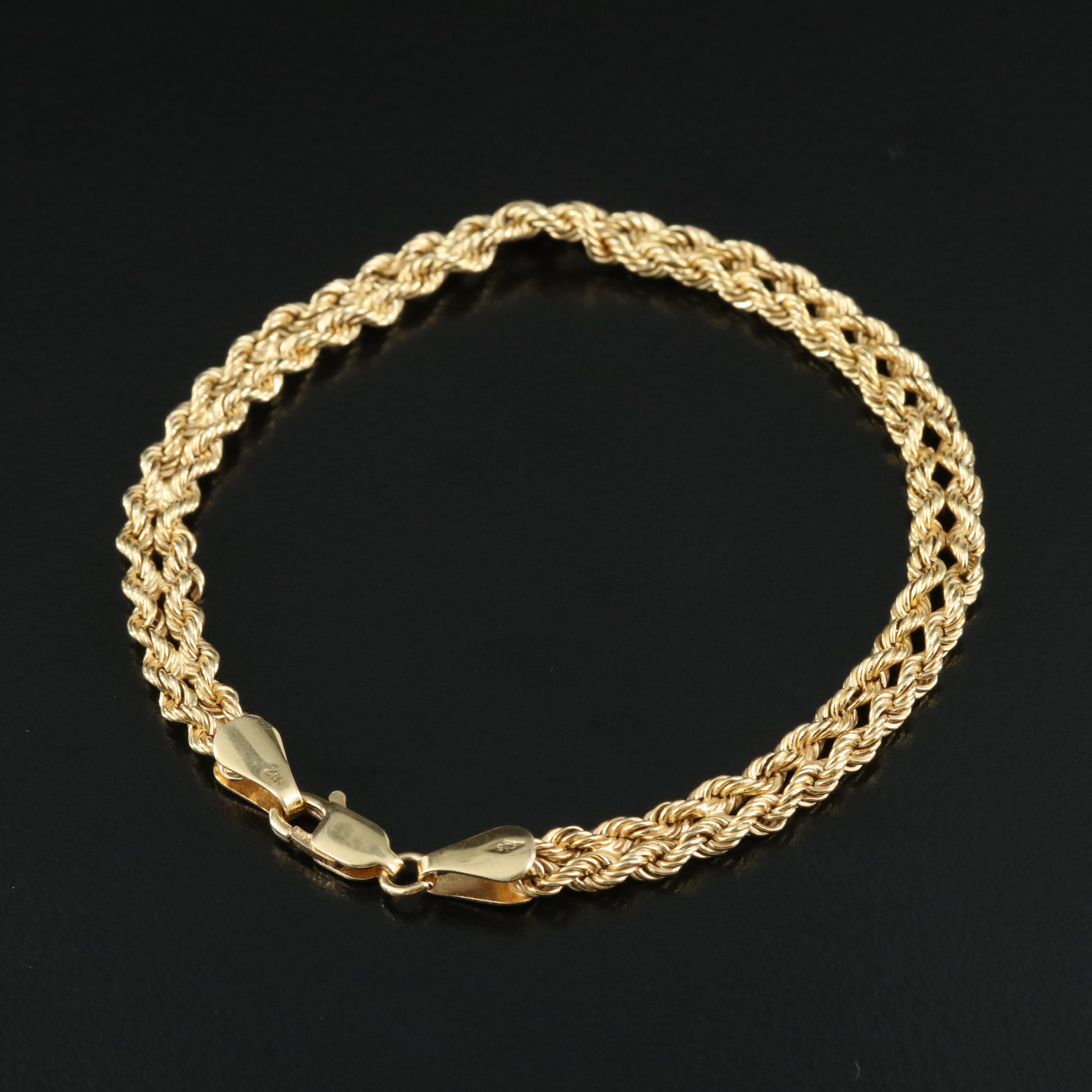 14K Double Rope Bracelet
