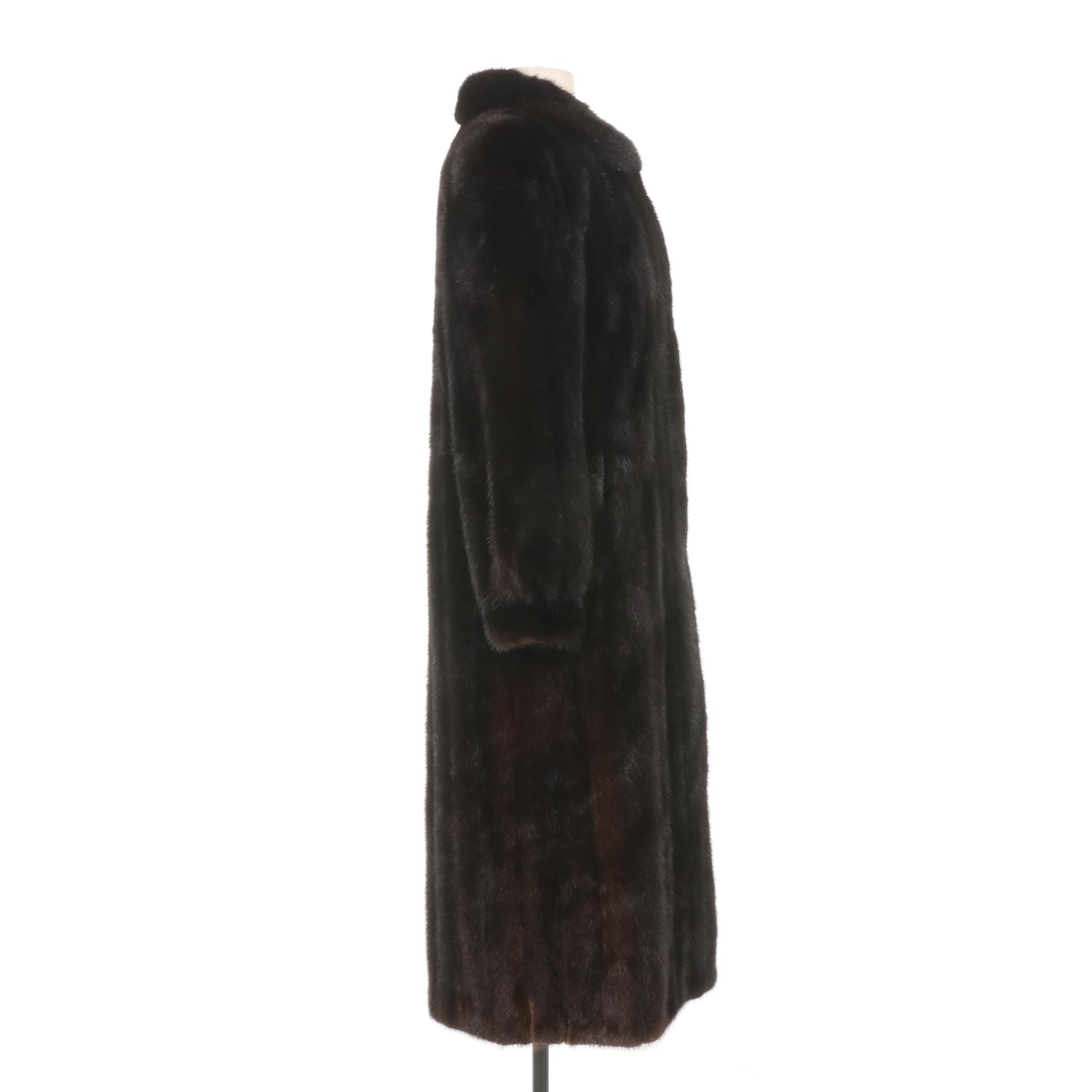 Mahogany Mink Fur Full Length Coat